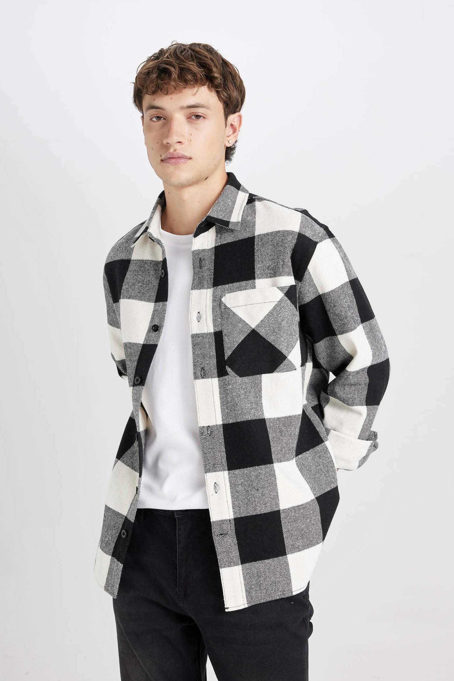 Regular Fit Kareli Oduncu Uzun Kollu Gömlek