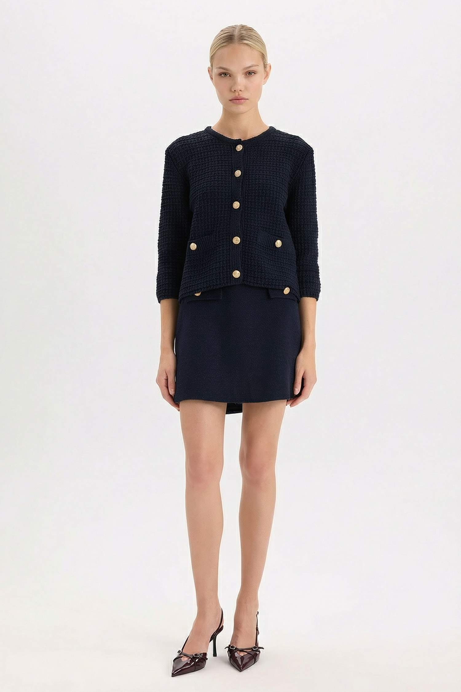 Regular Fit Crew Neck Cardigan