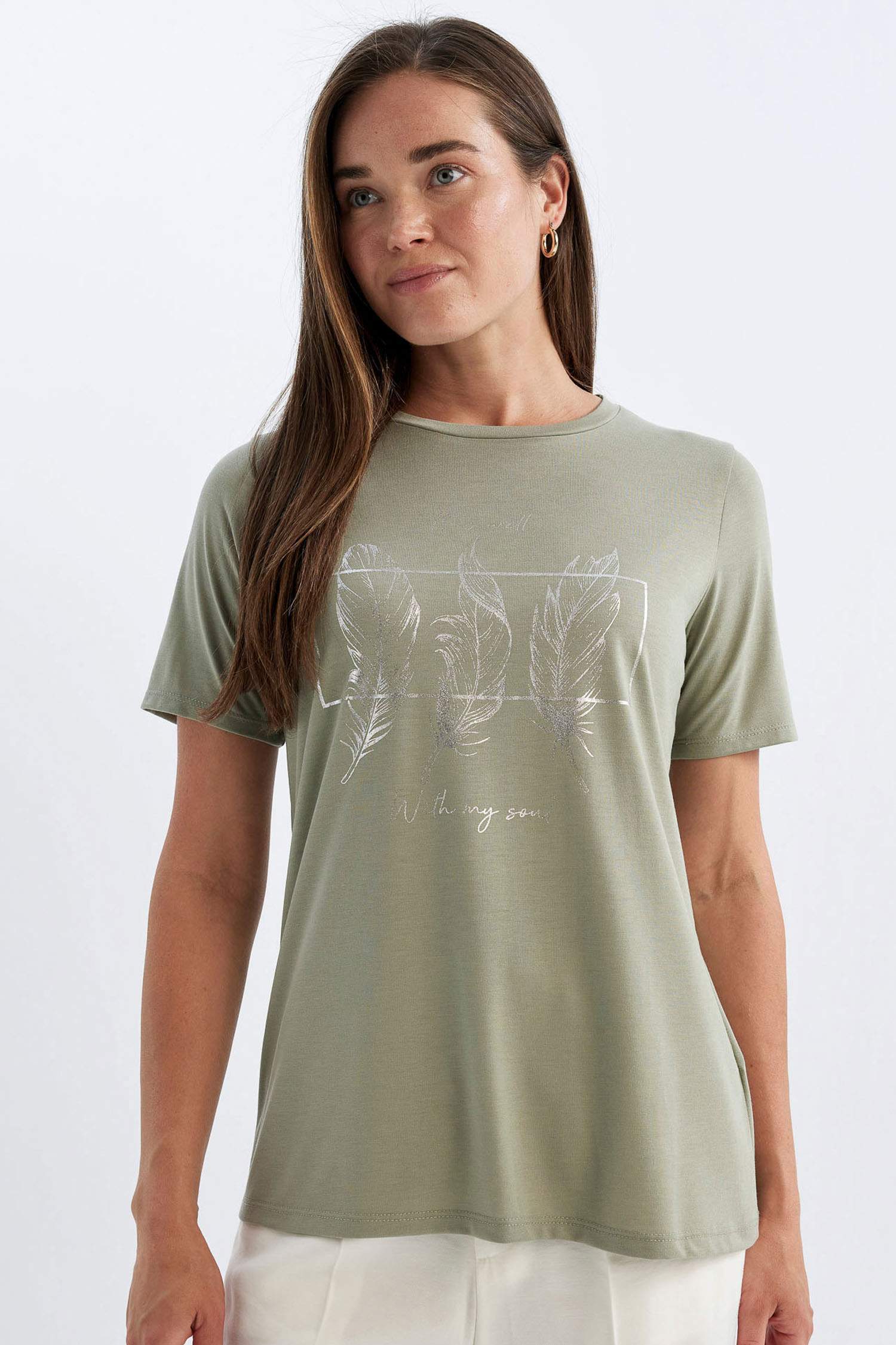 Regular Fit Bisiklet Yaka Kısa Kollu Tişört