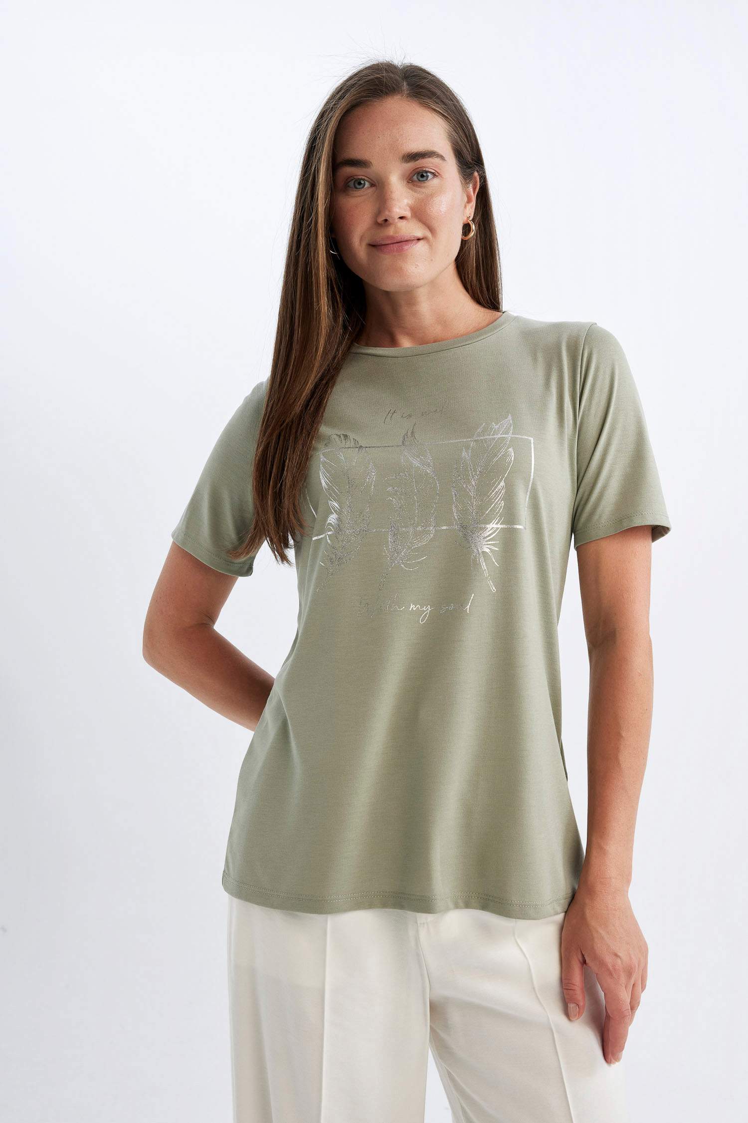 Regular Fit Bisiklet Yaka Kısa Kollu Tişört