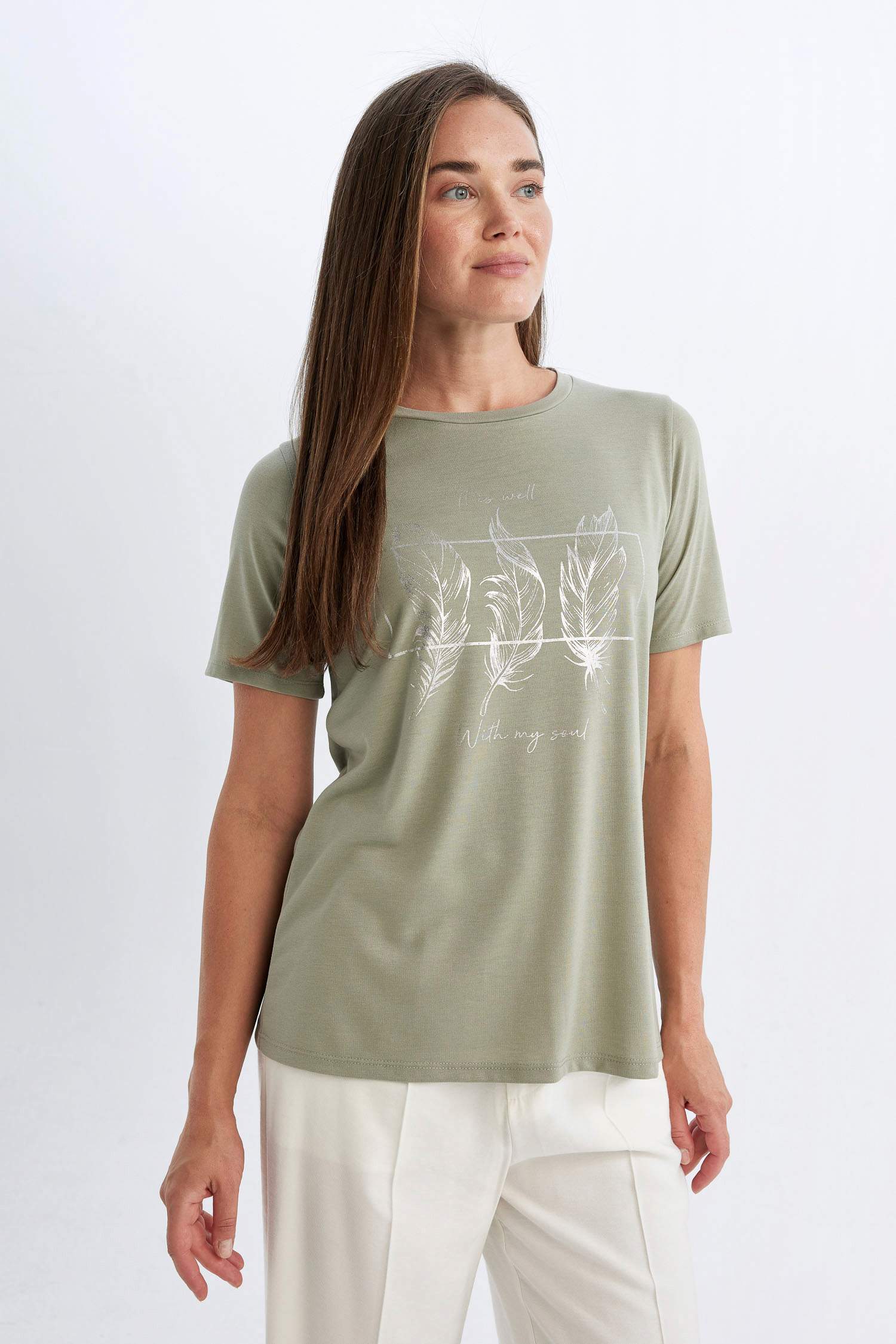 Regular Fit Bisiklet Yaka Kısa Kollu Tişört