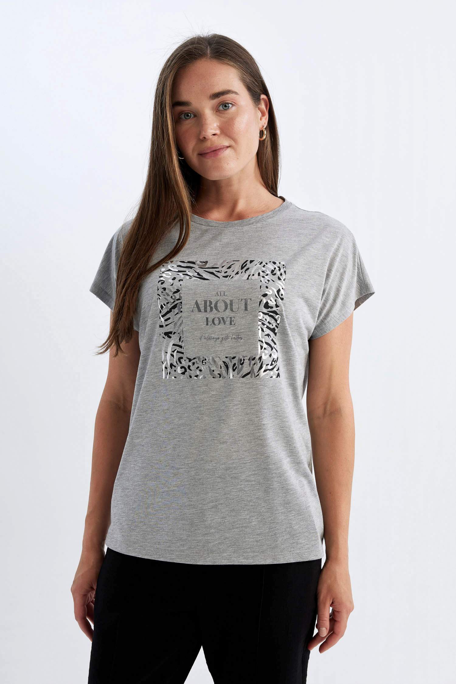 T-Shirt à Manches Courtes Col Ras Du Cou