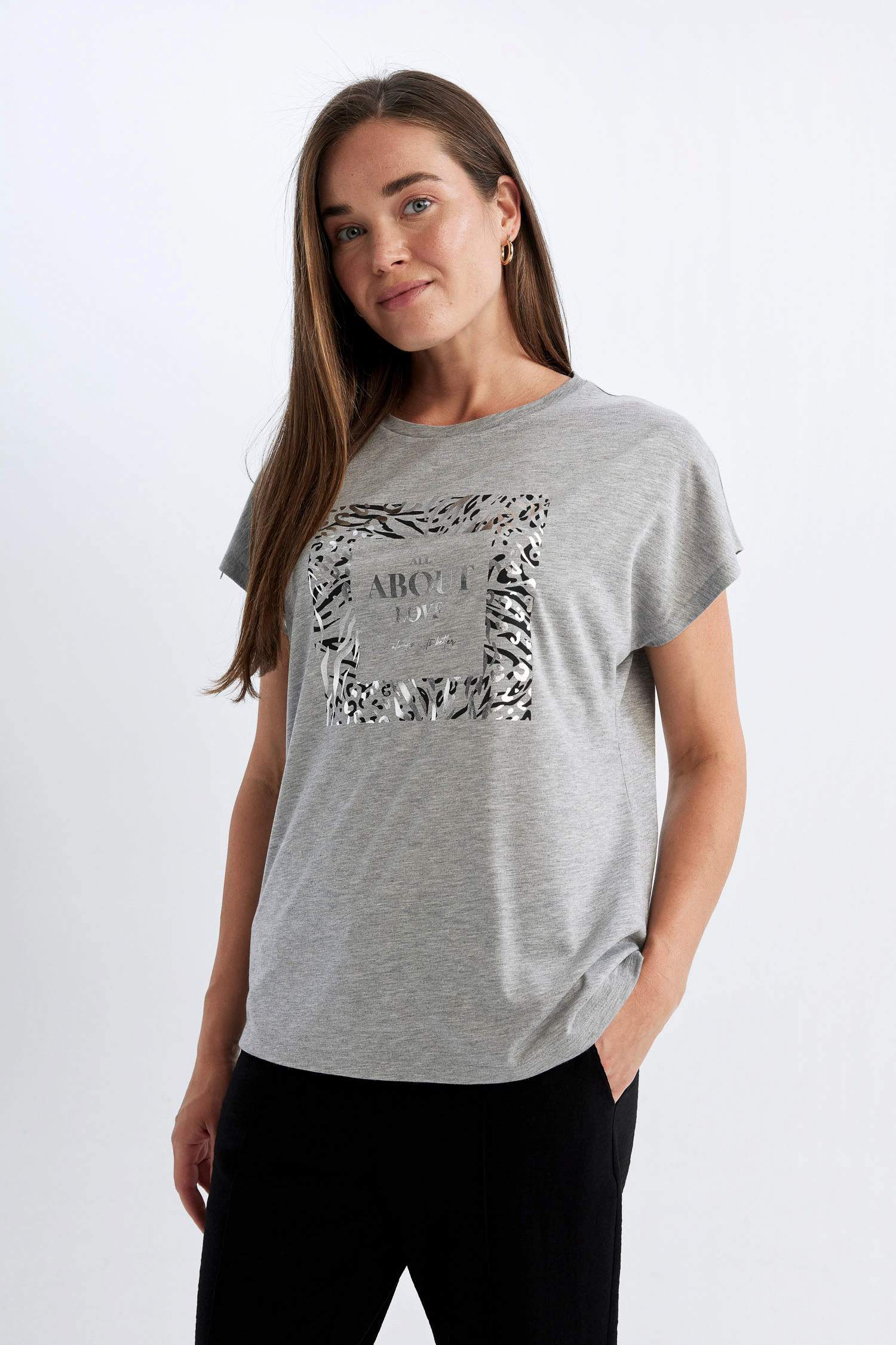 T-Shirt à Manches Courtes Col Ras Du Cou