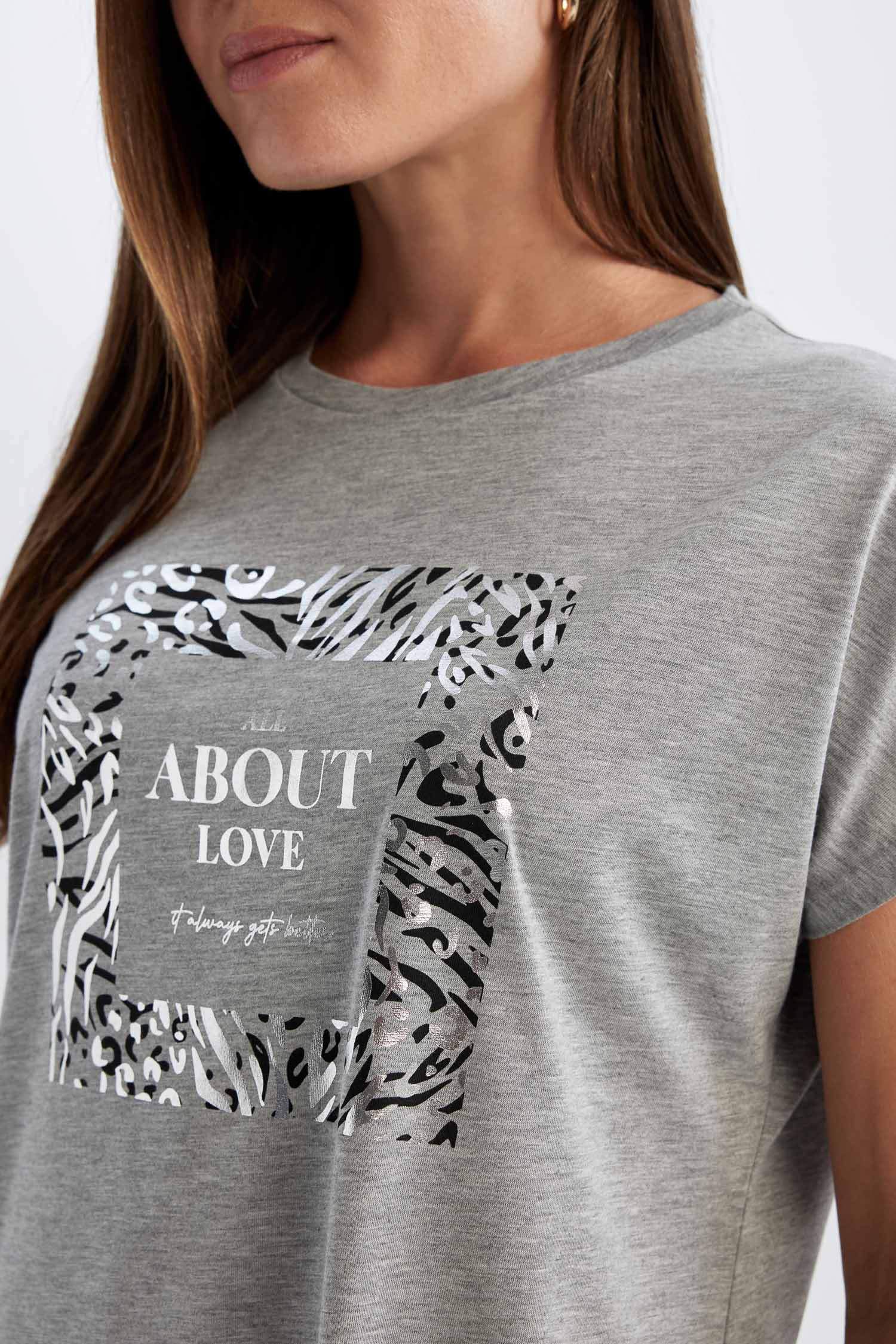 T-Shirt à Manches Courtes Col Ras Du Cou