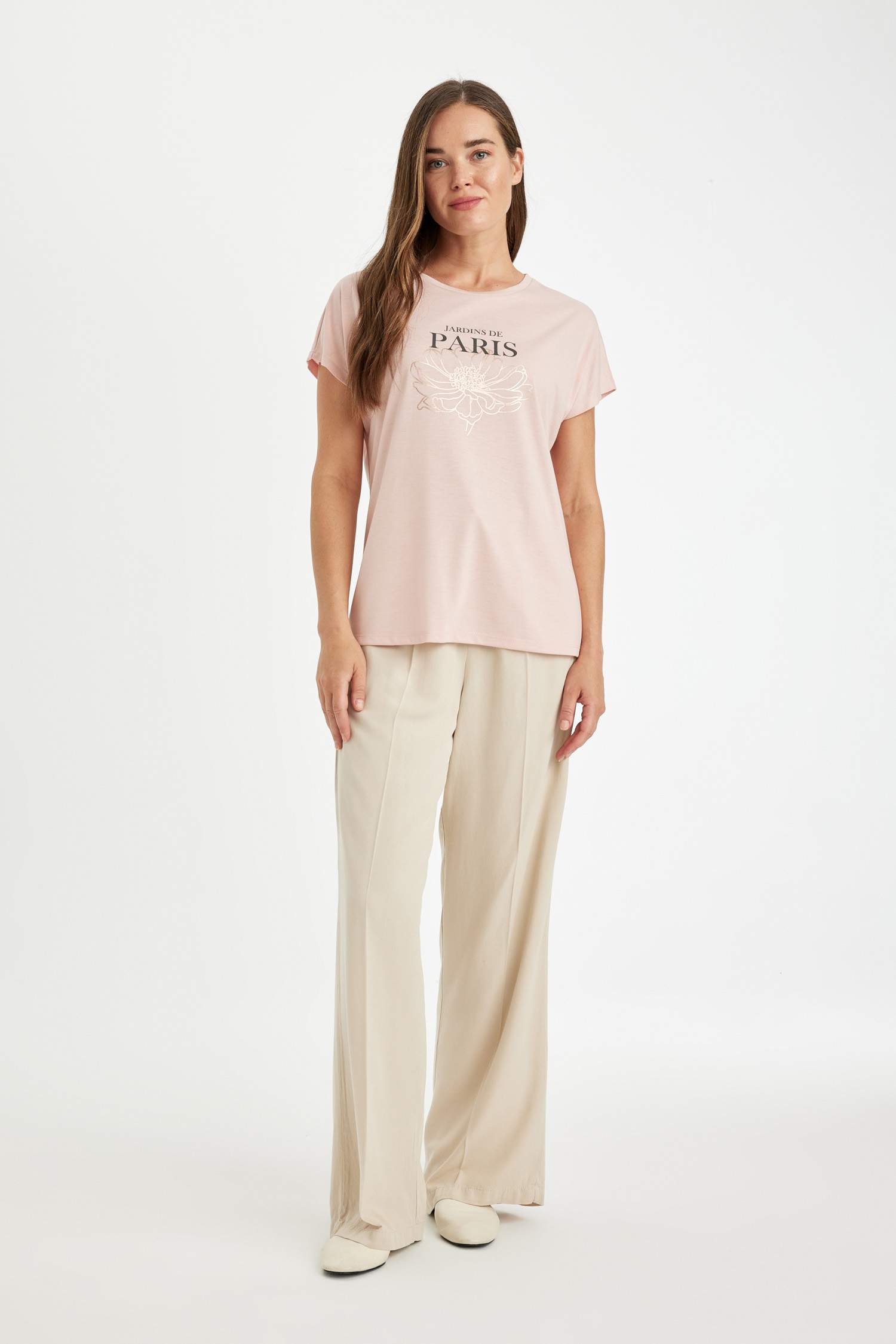 Printed Crew Neck Short Sleeve T-Shirt