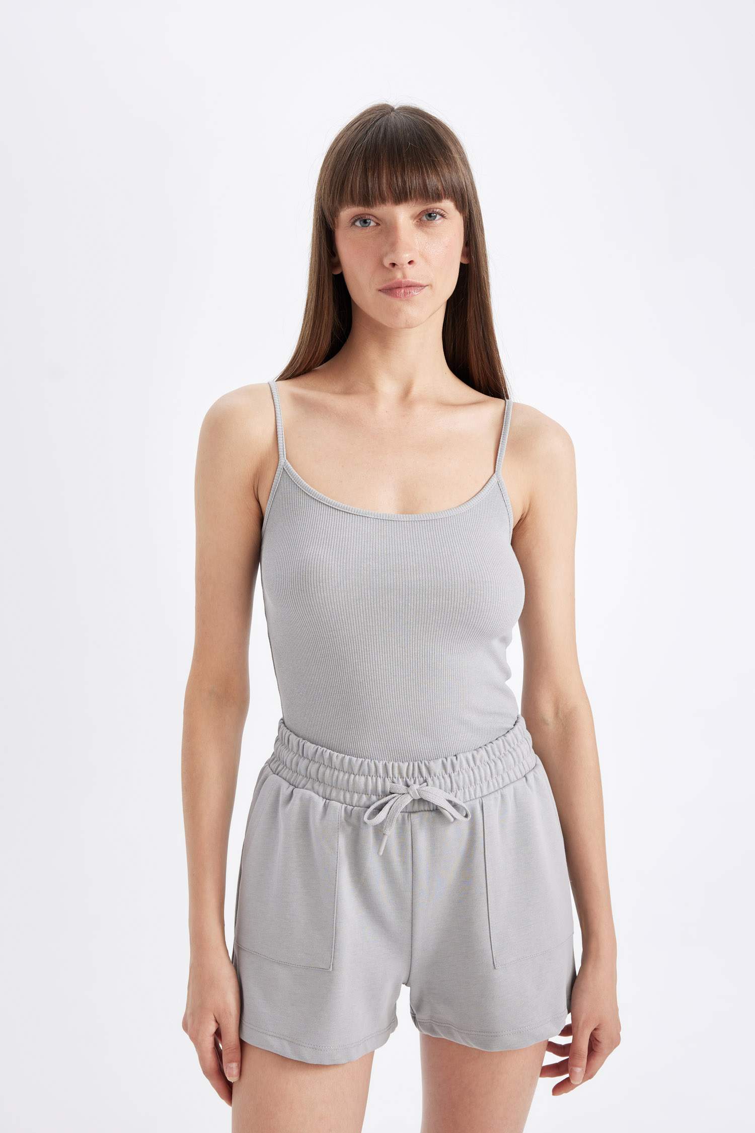 Regular Fit Crew Neck Corduroy Tank Top