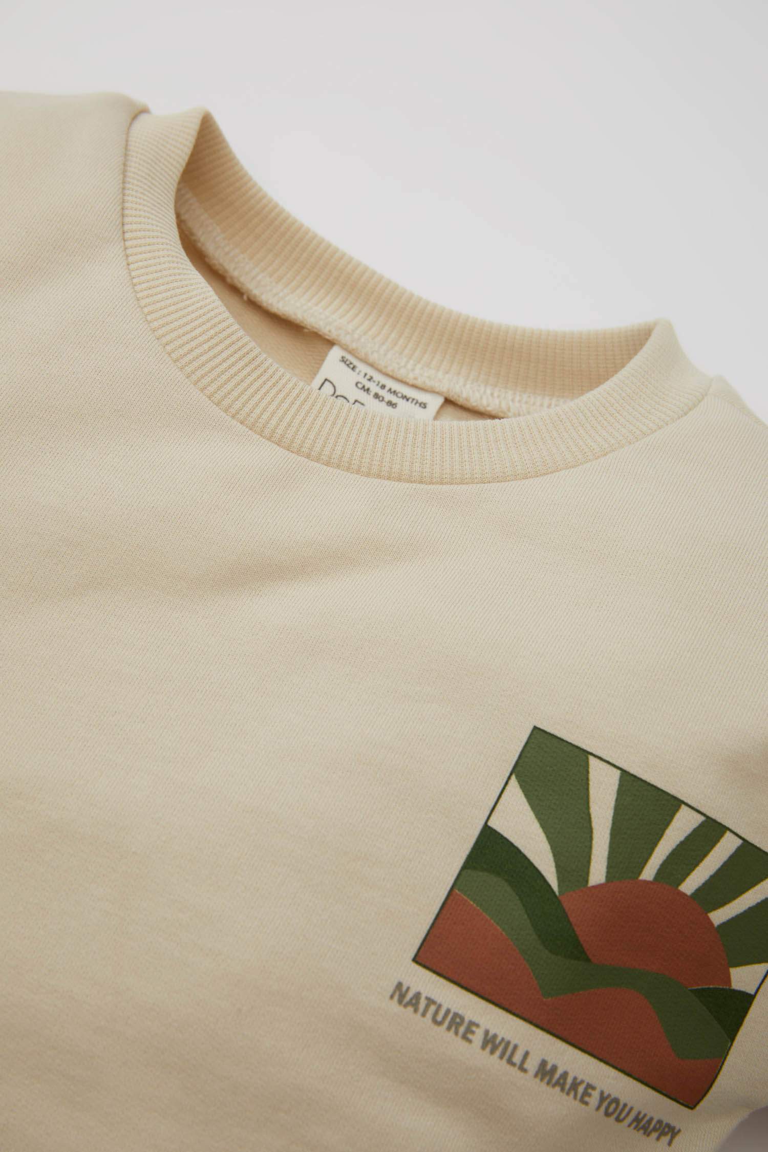 Erkek Bebek 2'li Takım Baskılı Sweatshirt Kargo Cepli Beli Lastikli Pantolon