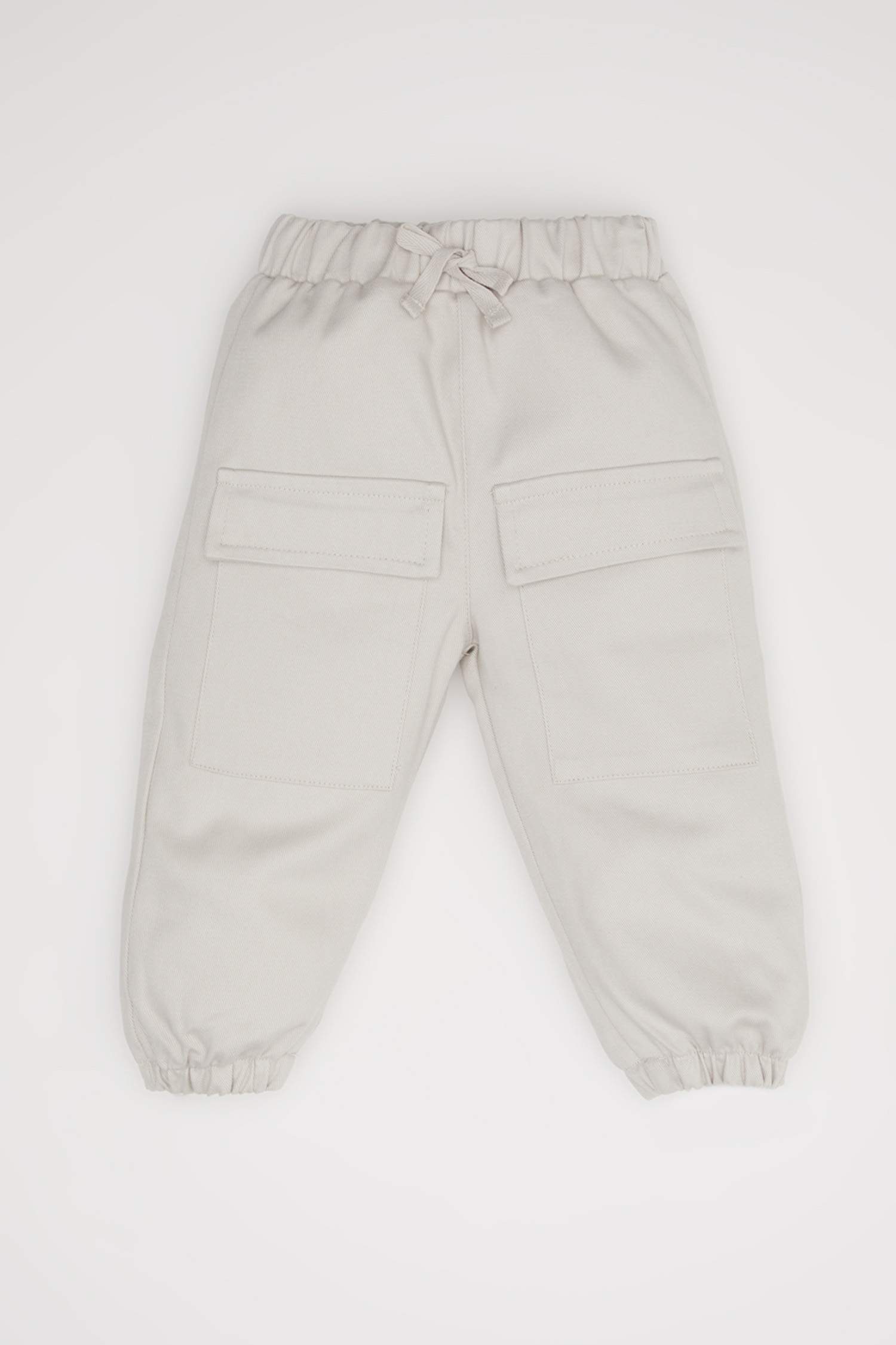 Erkek Bebek Bağcıklı Cepli Lastikli Paça Jogger Gabardin Pantolon