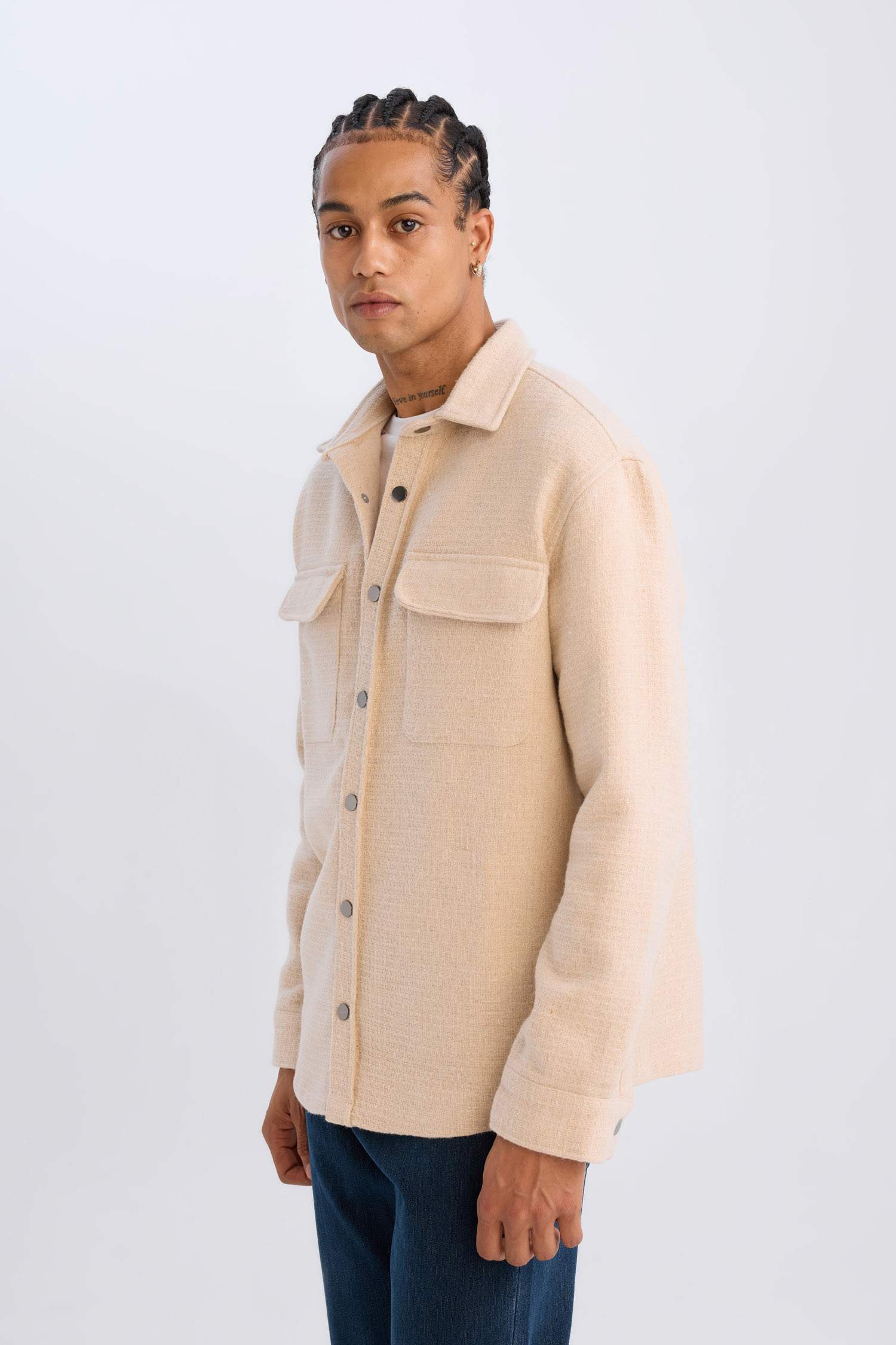 جاكيت قميص قصة عادية بياخة بولو