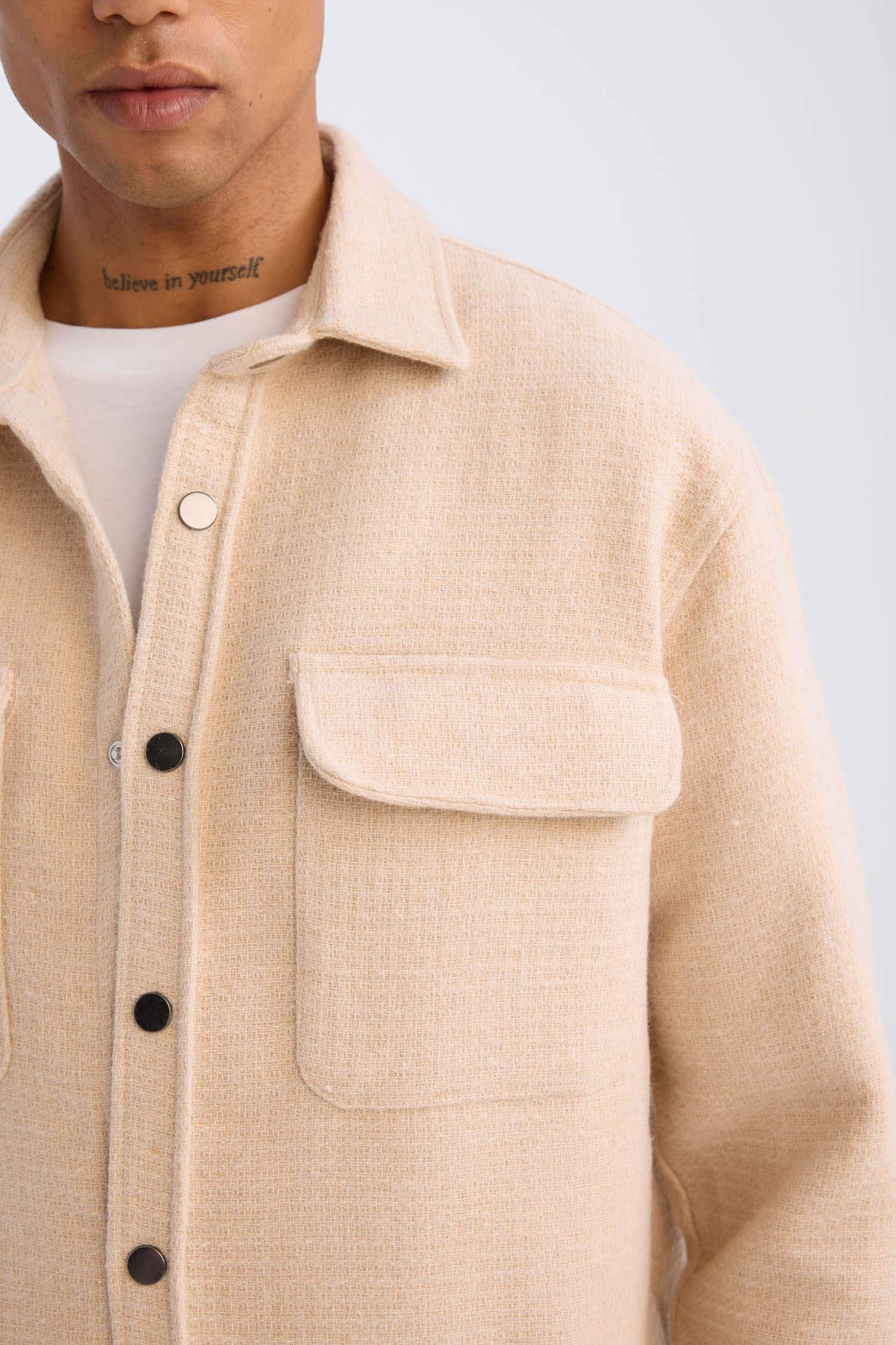 جاكيت قميص قصة عادية بياخة بولو