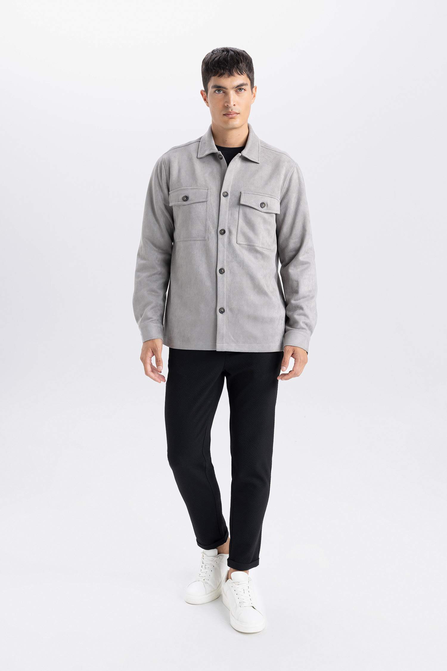 Regular Fit Long Sleeve Overshirt