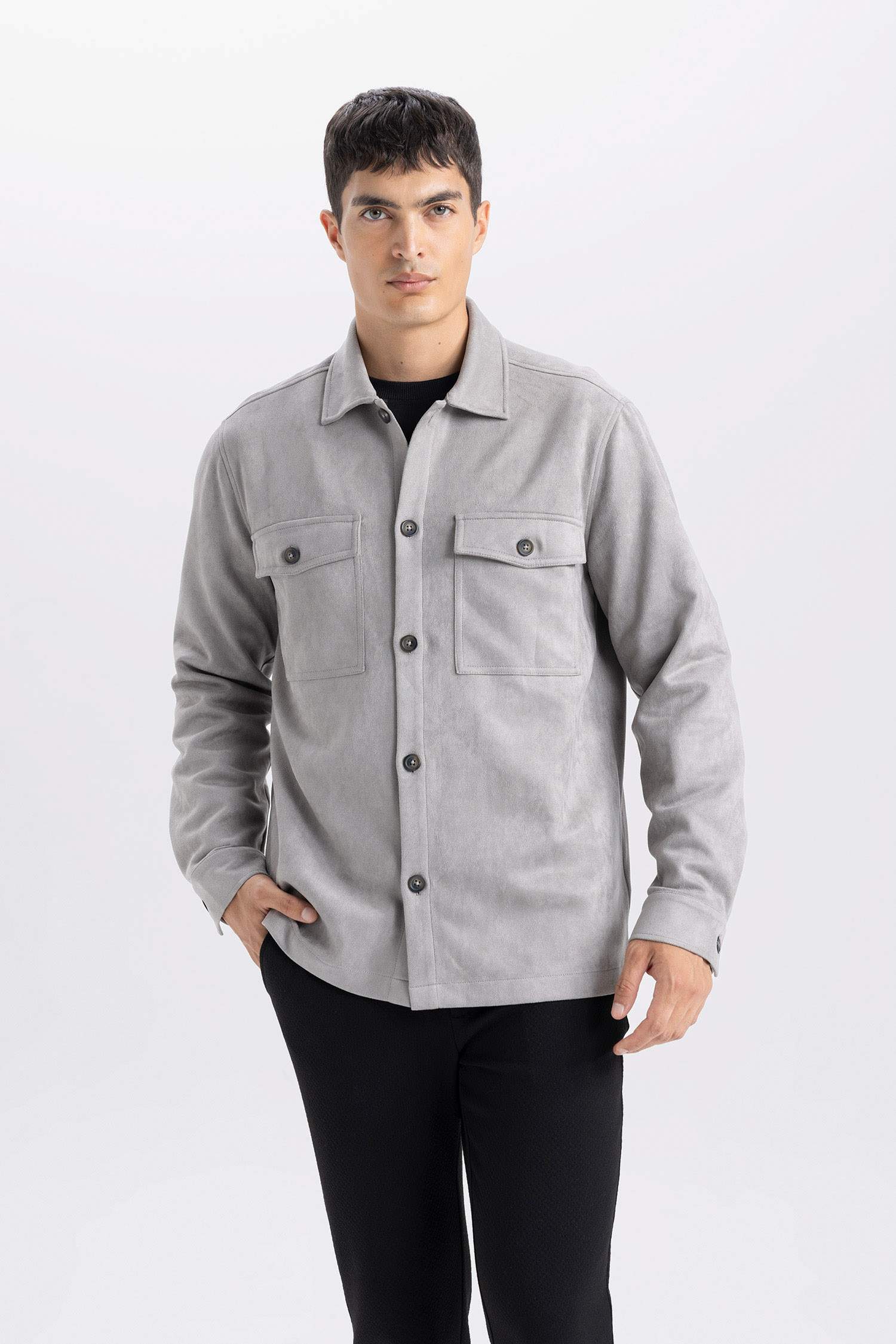Regular Fit Long Sleeve Overshirt