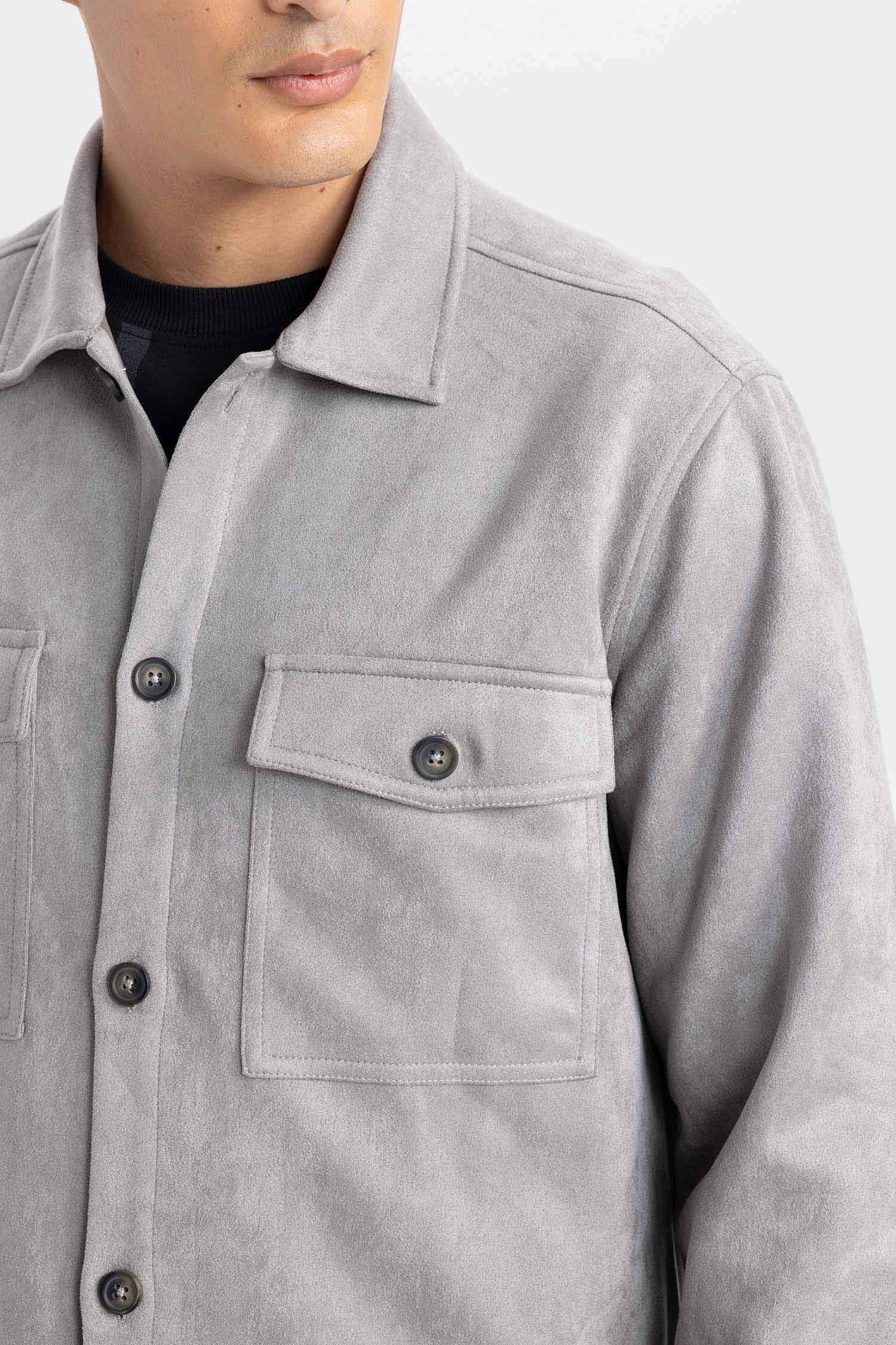 Regular Fit Long Sleeve Overshirt