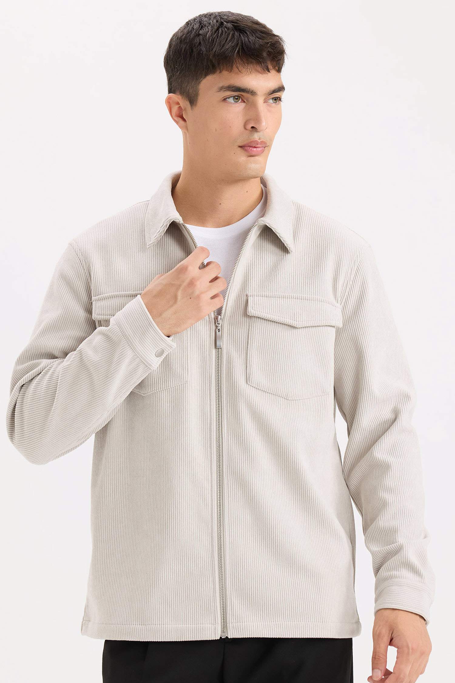 Regular Fit Long Sleeve Overshirt
