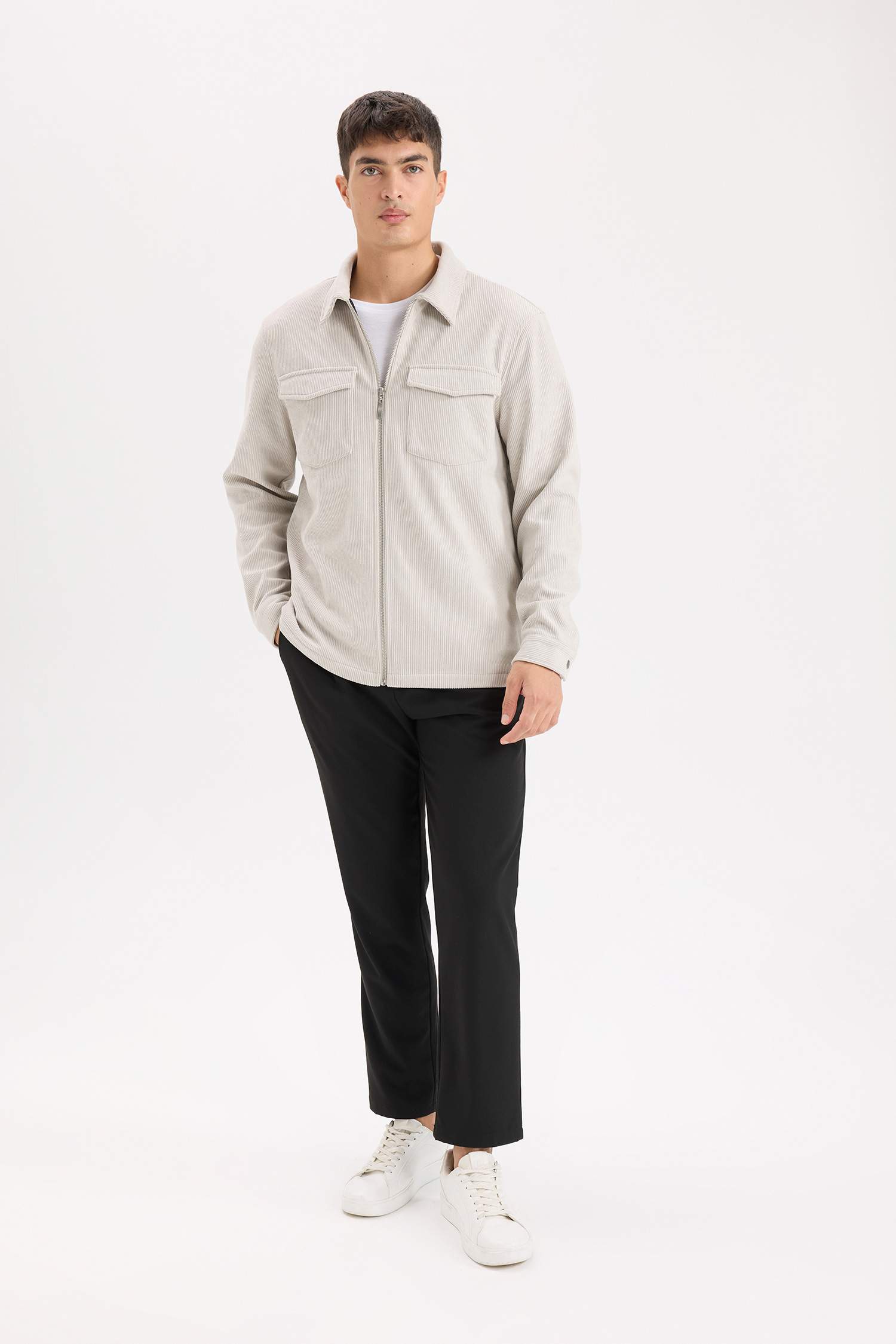 Regular Fit Long Sleeve Overshirt