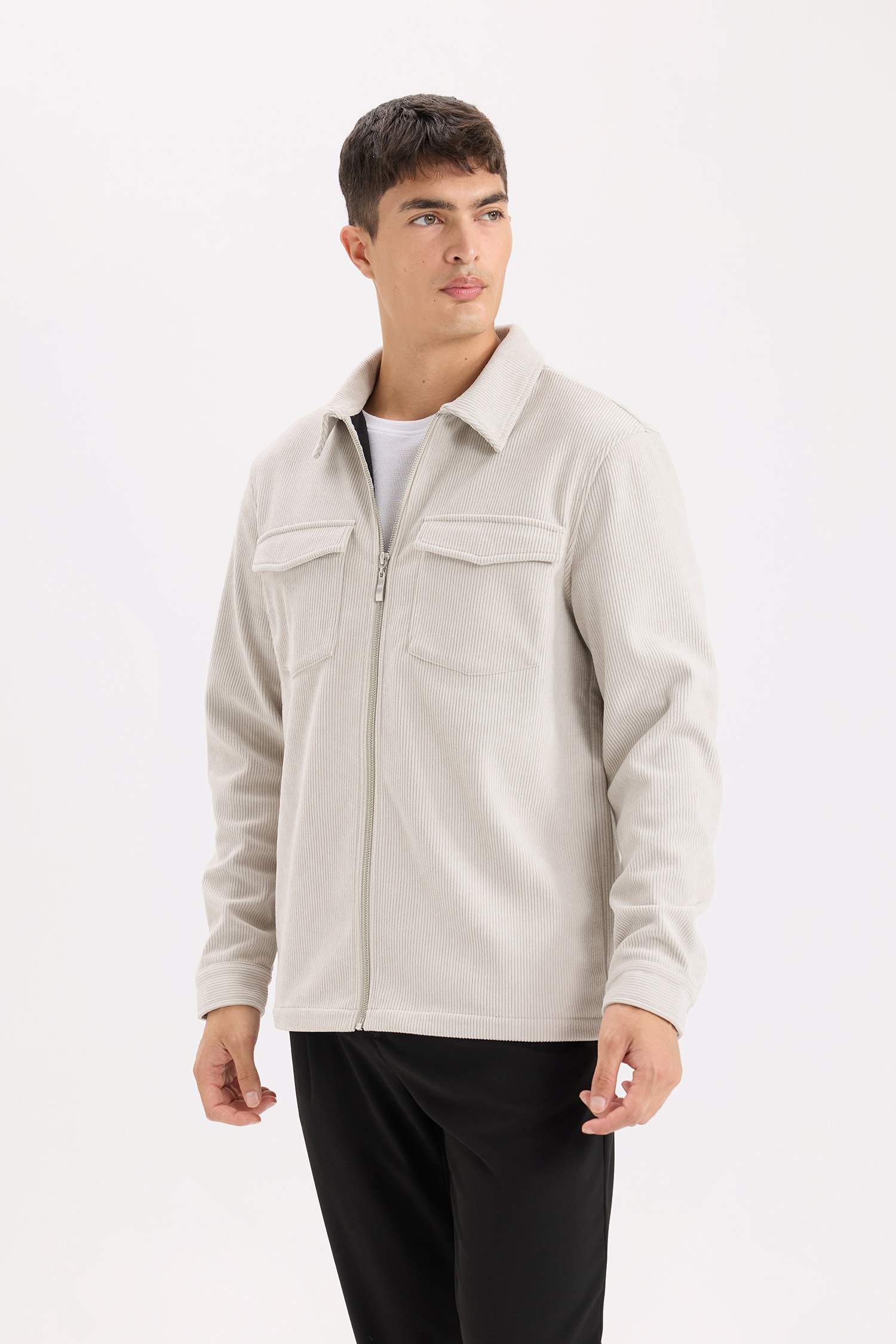 Regular Fit Long Sleeve Overshirt