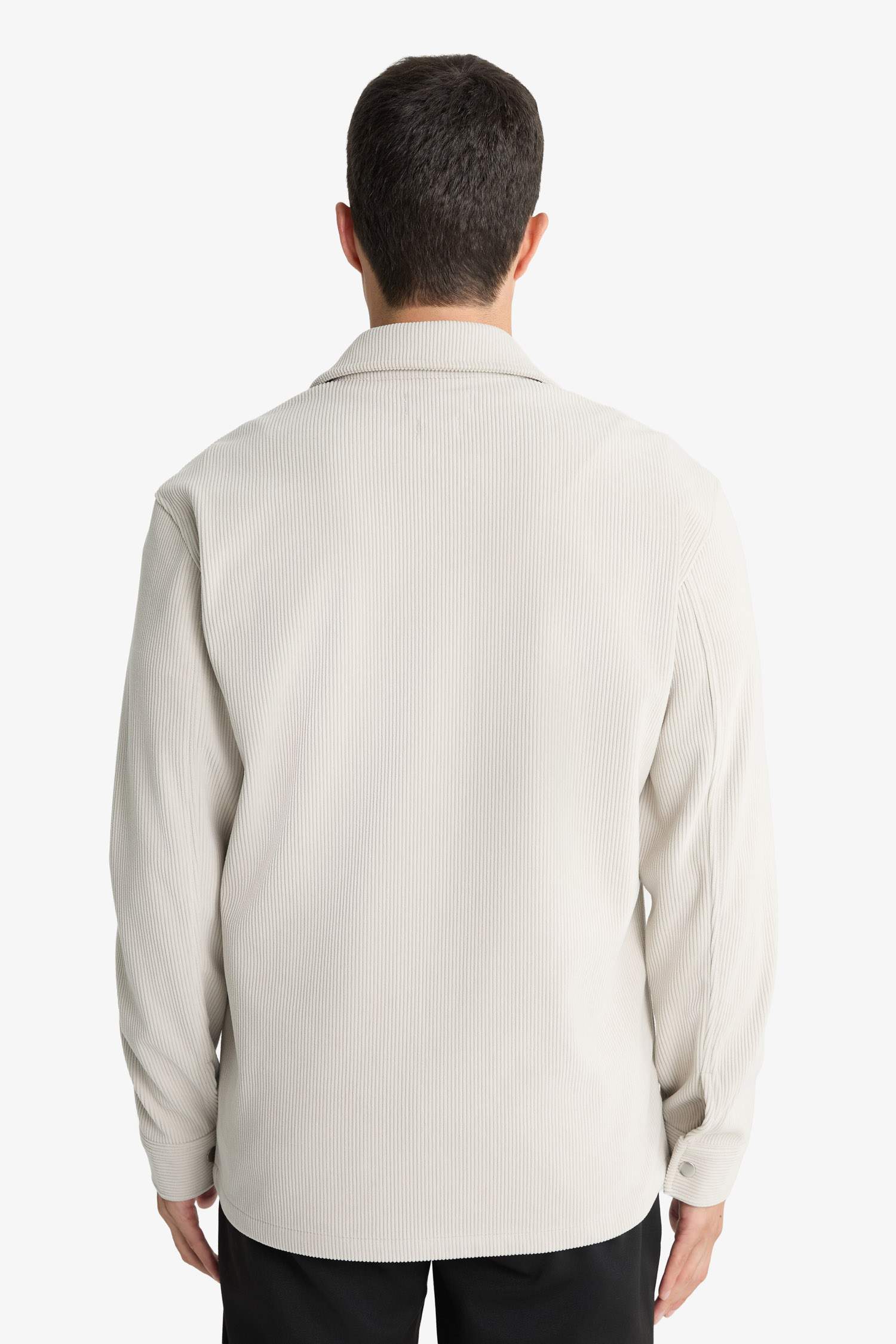 Regular Fit Polo Yaka Fitilli Kadife Gömlek Ceket