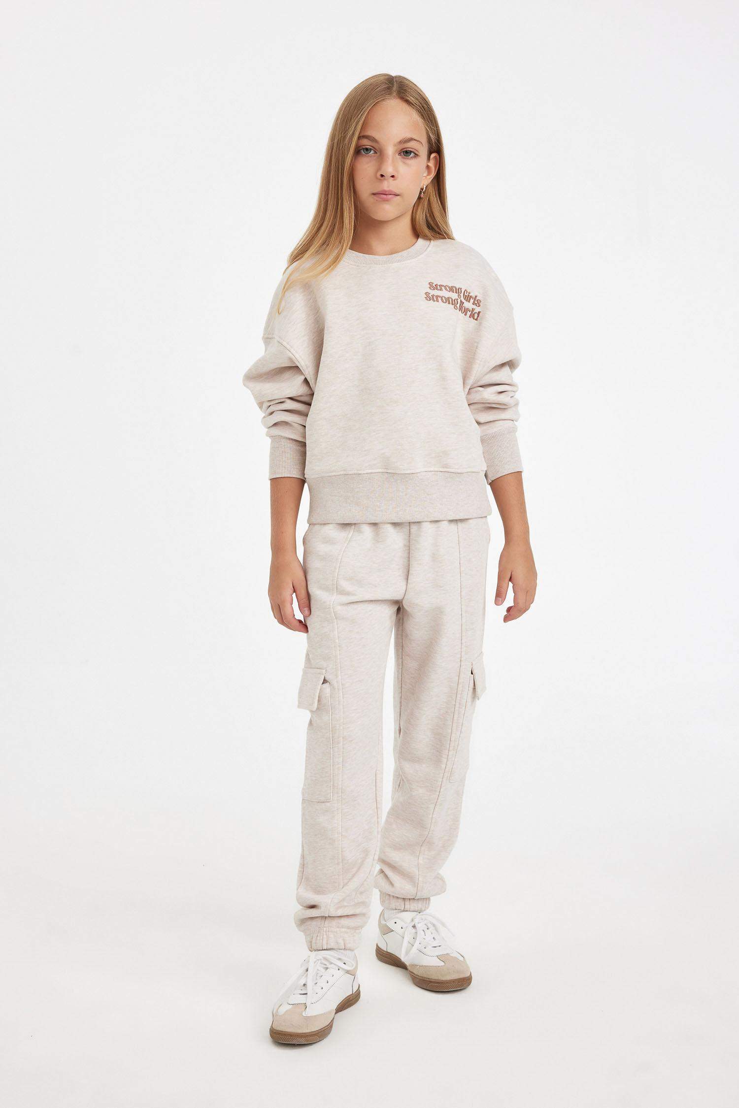 سروال سويت بانتس بناتي كارجو بخصر مطاطي