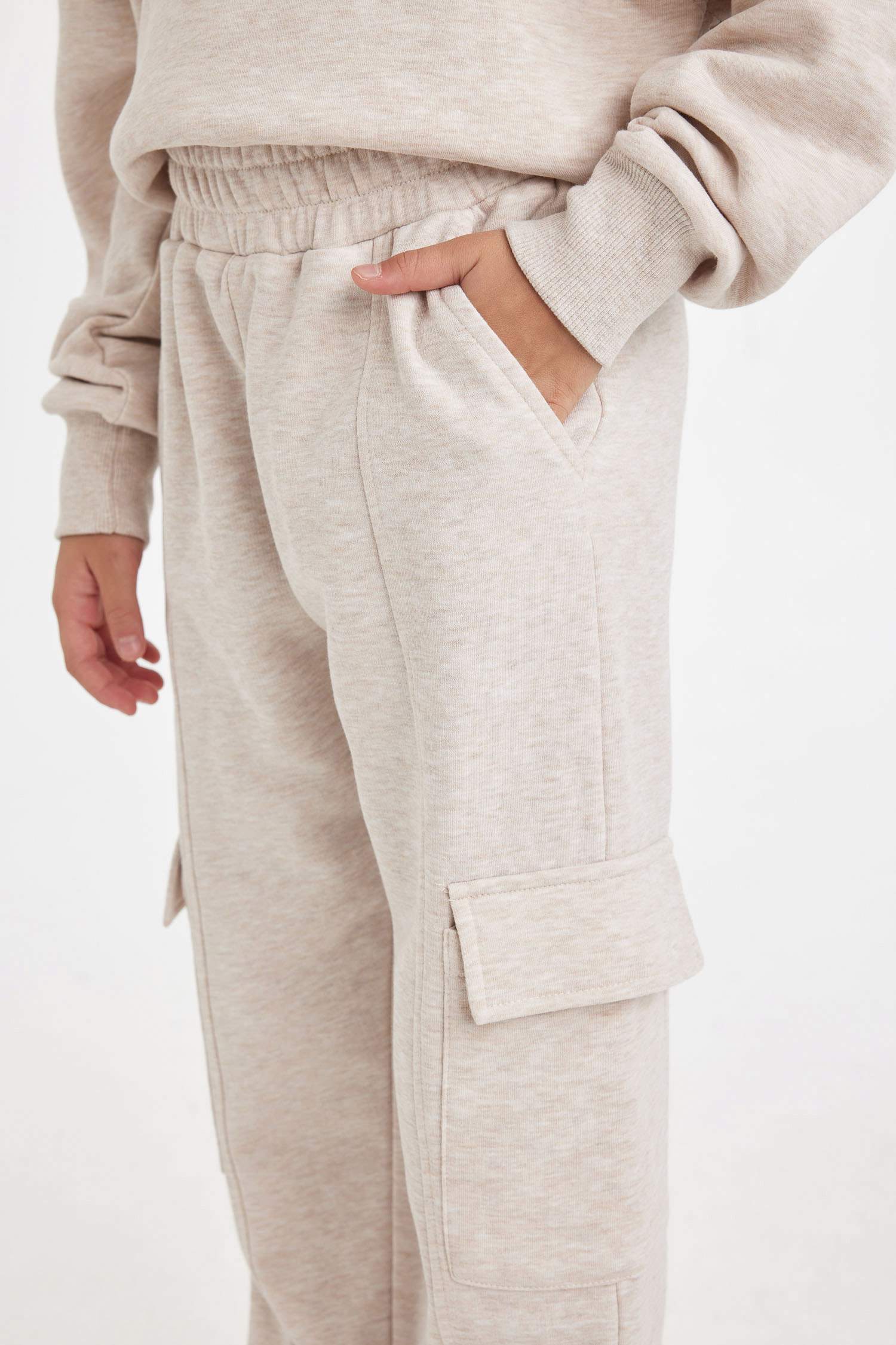 سروال سويت بانتس بناتي كارجو بخصر مطاطي