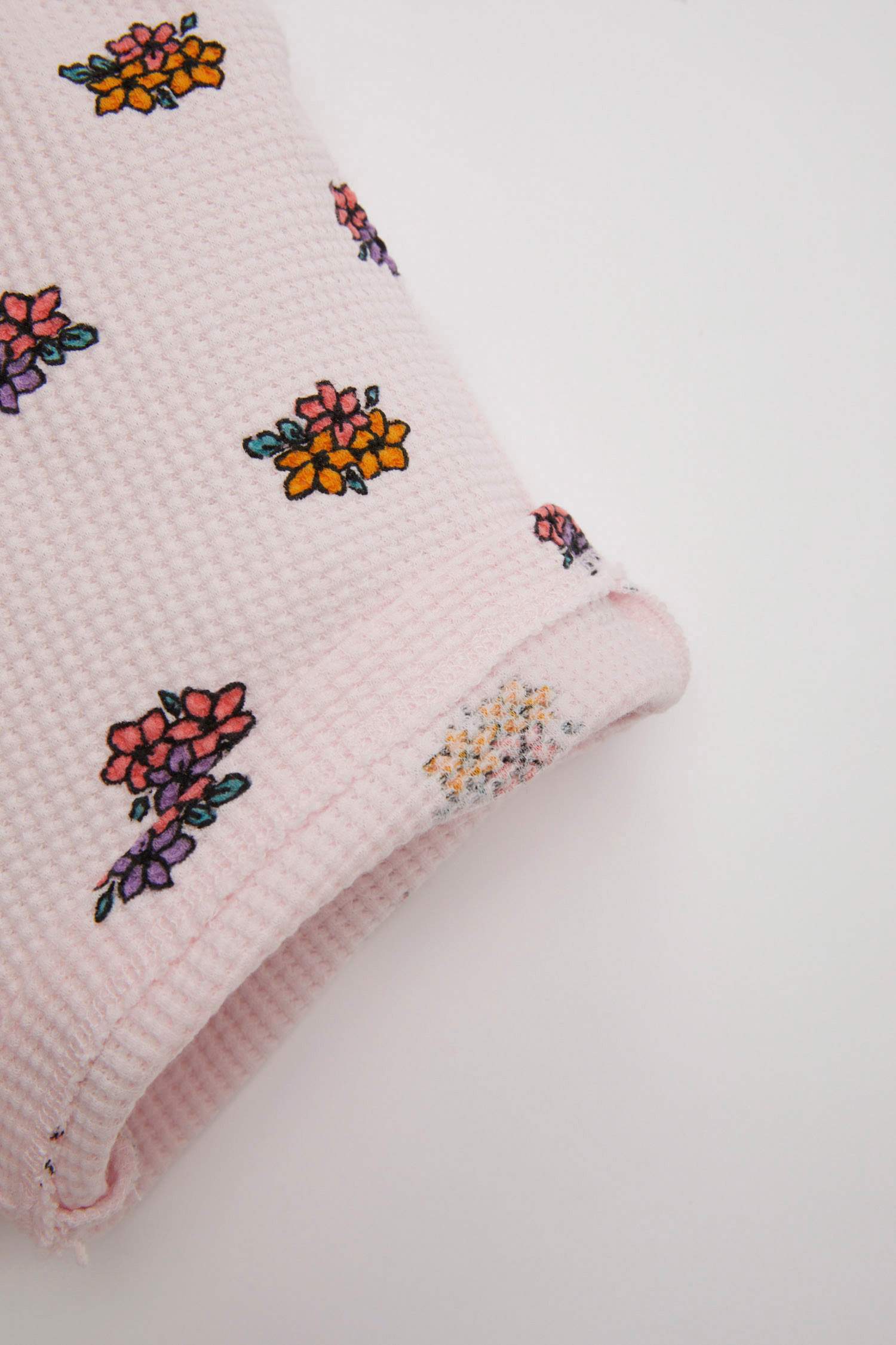 Baby Girl Floral Waffle Jumpsuit Hair Band 2 Piece Set