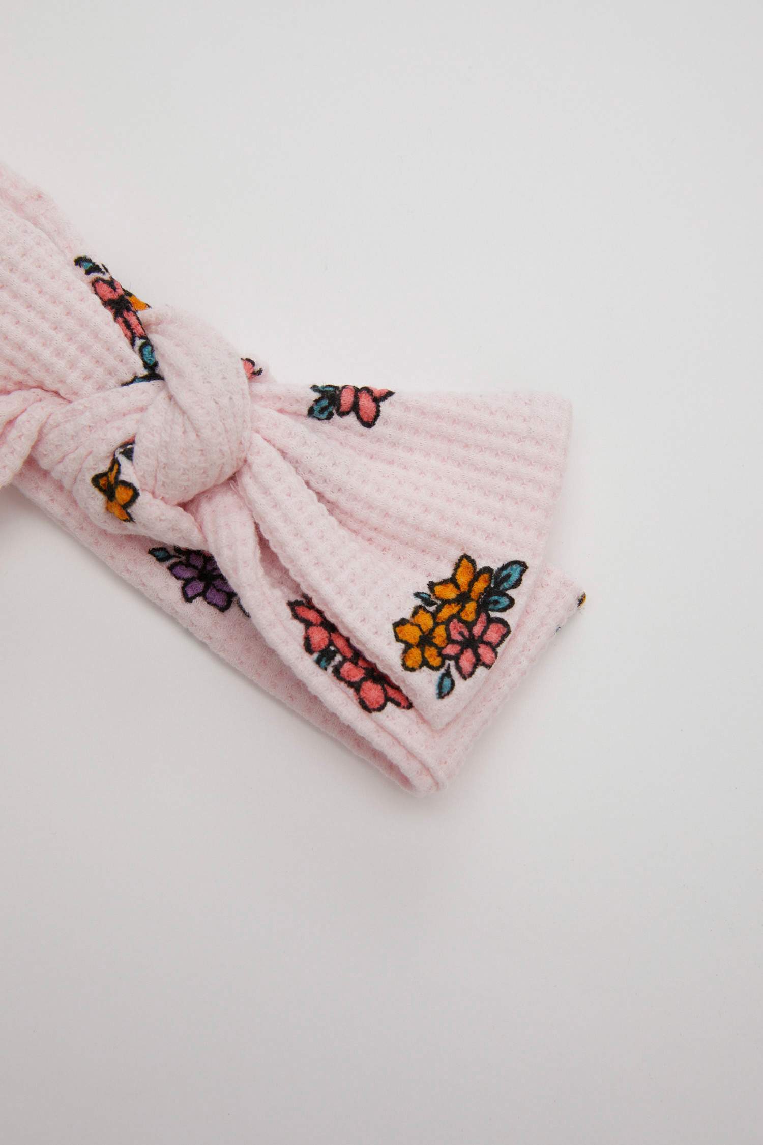 Baby Girl Floral Waffle Jumpsuit Hair Band 2 Piece Set