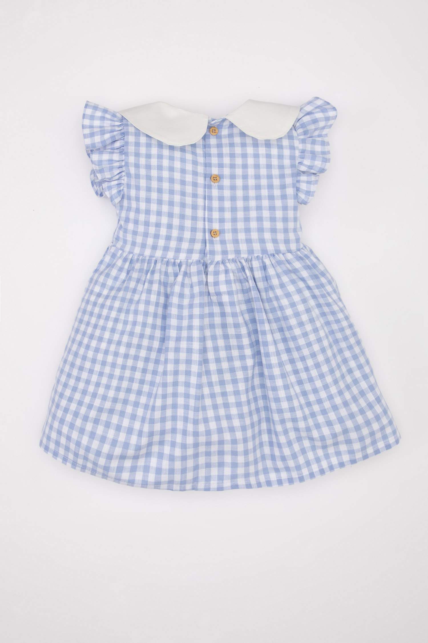 فستان بناتي كاروهات بوبلين قصة عادية نص ردن وياخة بيبي