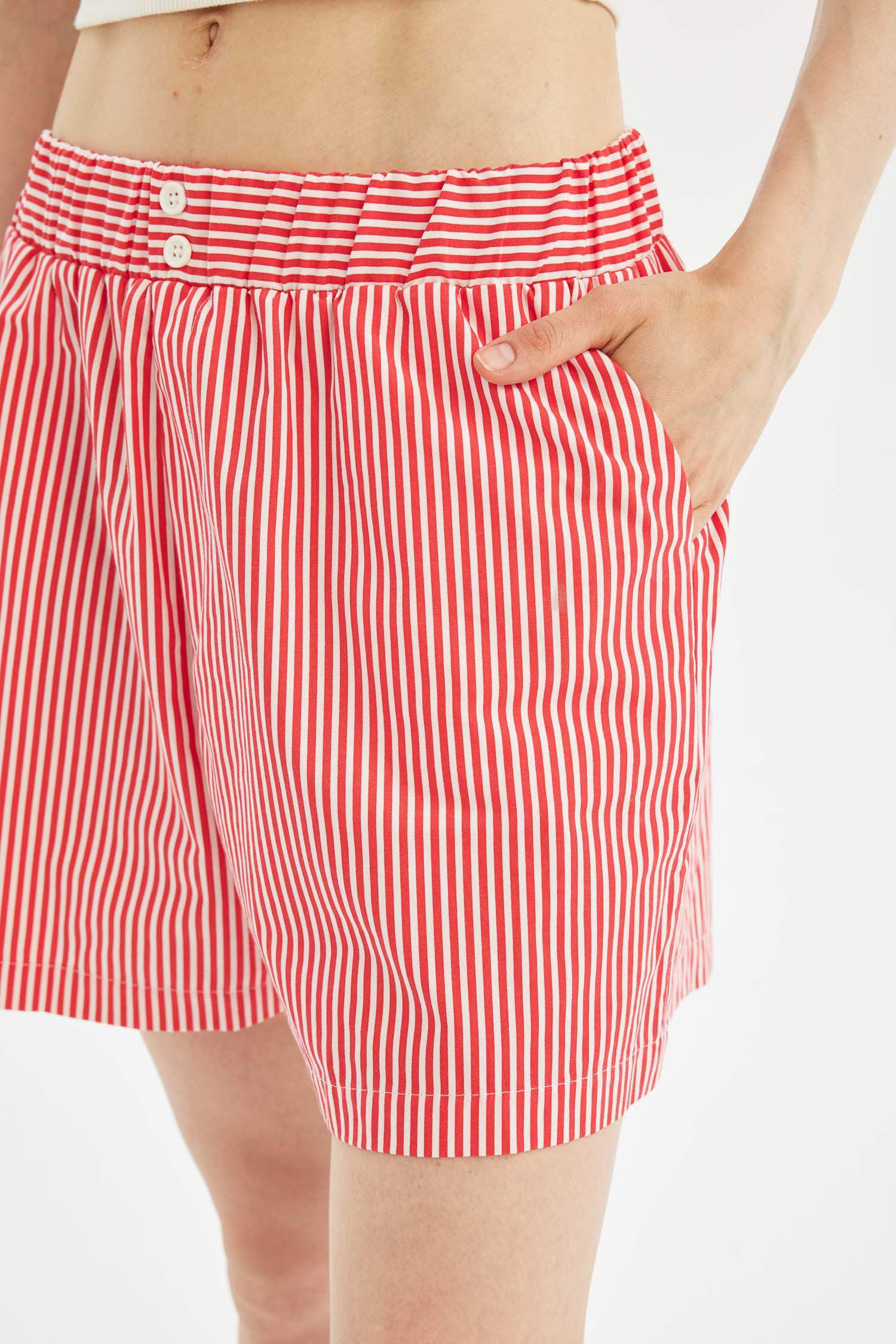 Regular Fit Normal Waist Short Leg Poplin Shorts