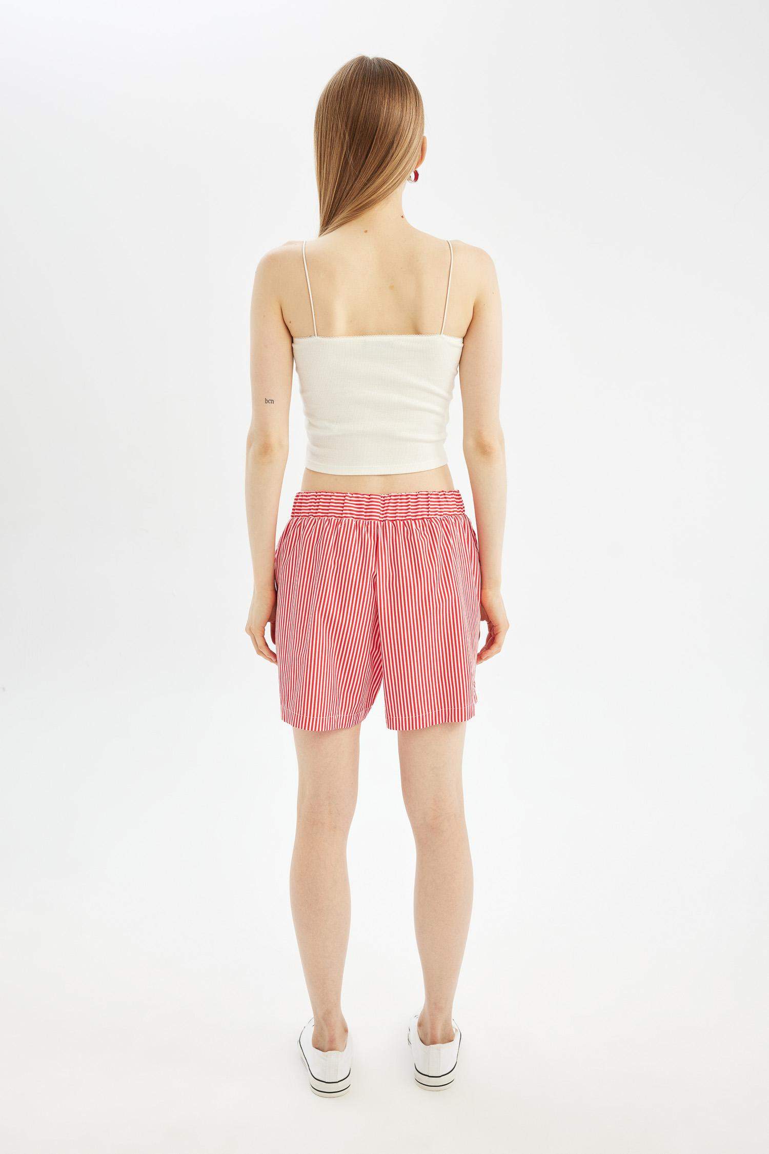Regular Fit Normal Waist Short Leg Poplin Shorts