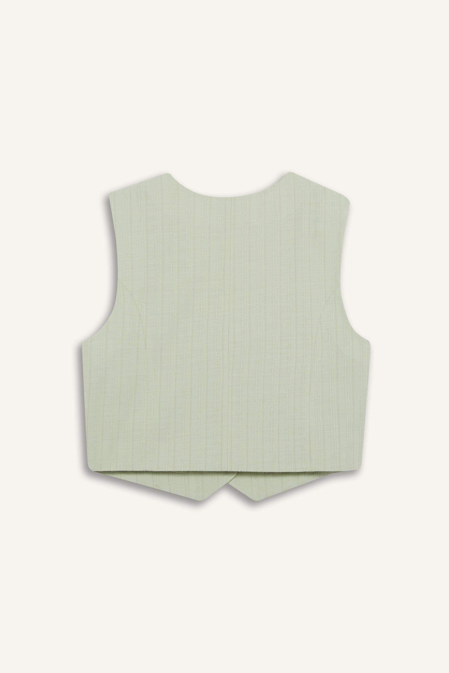 Регулярный жилет-блейзер из льняной смеси с V-образным вырезом