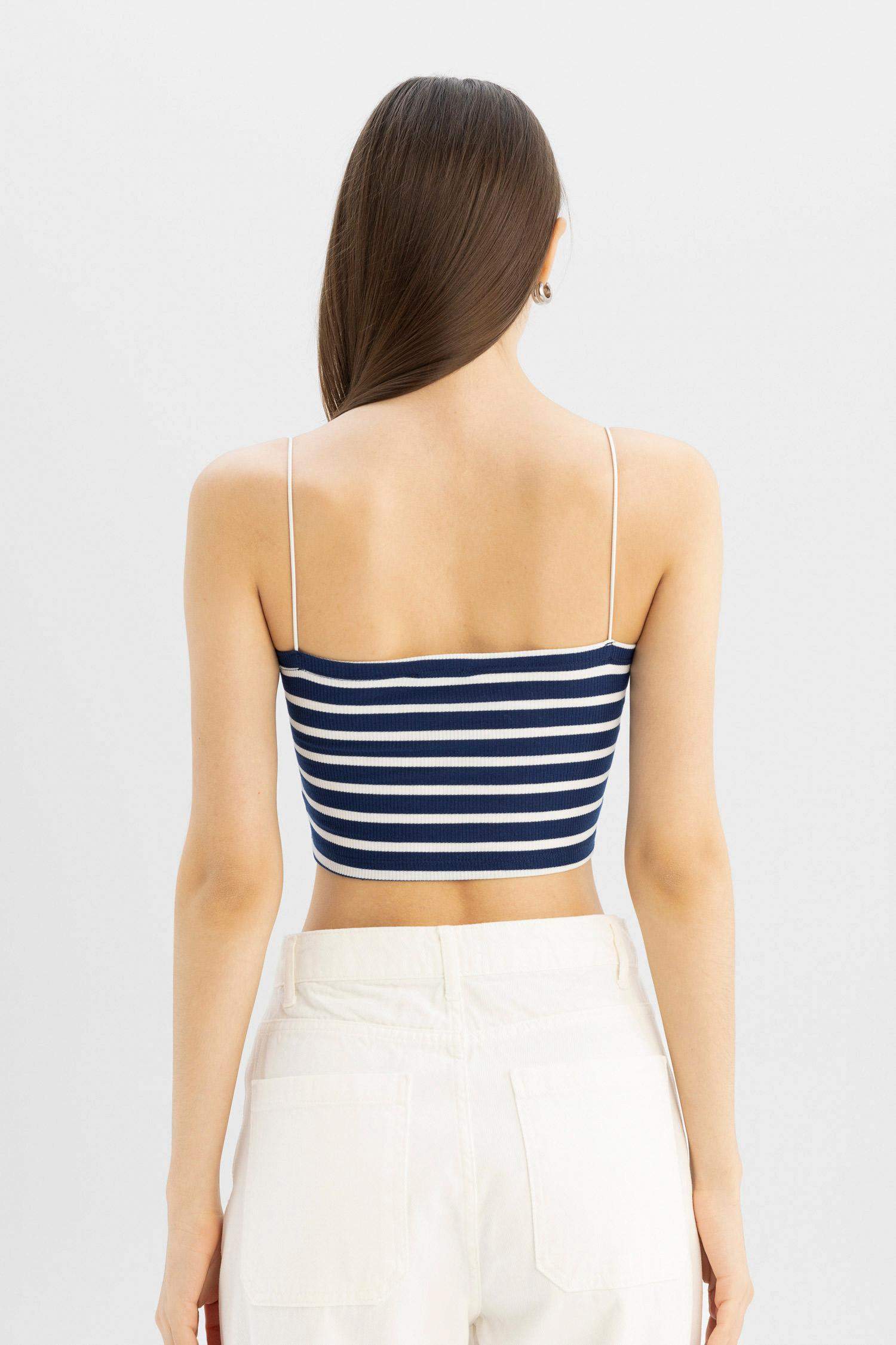 Lot de 2 Crop tops en ribana à bretelles