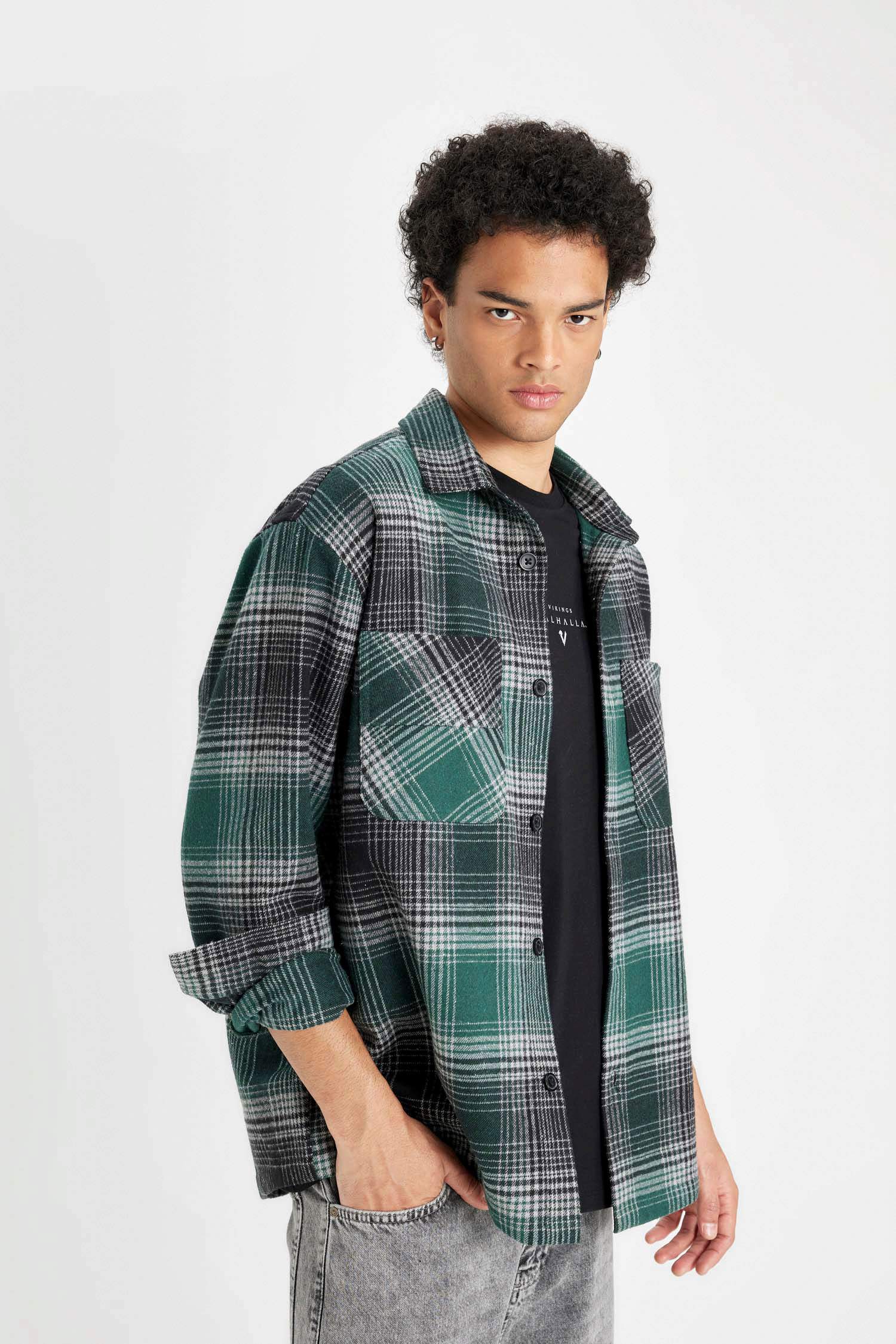 Relax Fit Woodcutter Plaid Long Sleeve Shirt