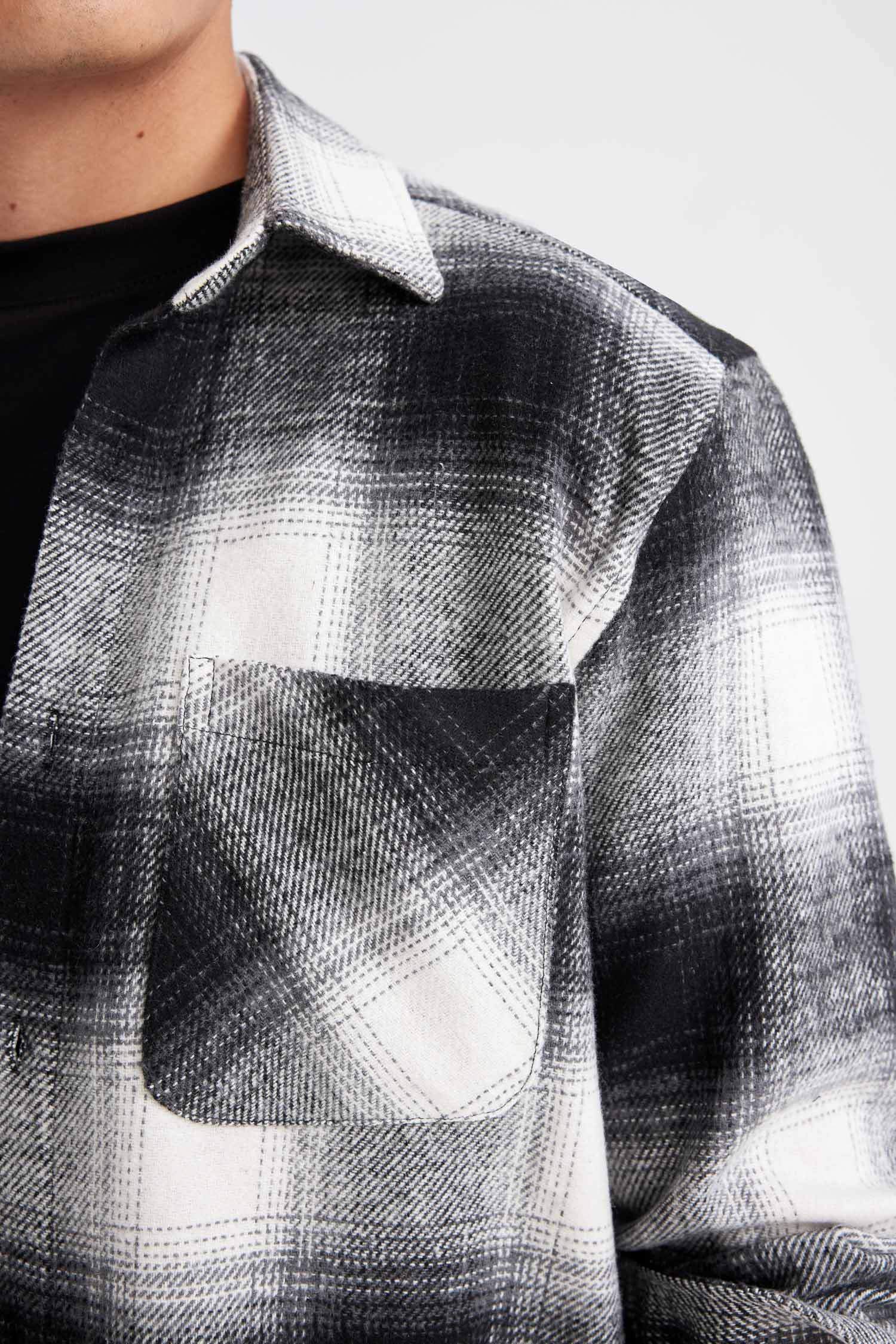 Regular Fit Polo Collar Checkered Shirt