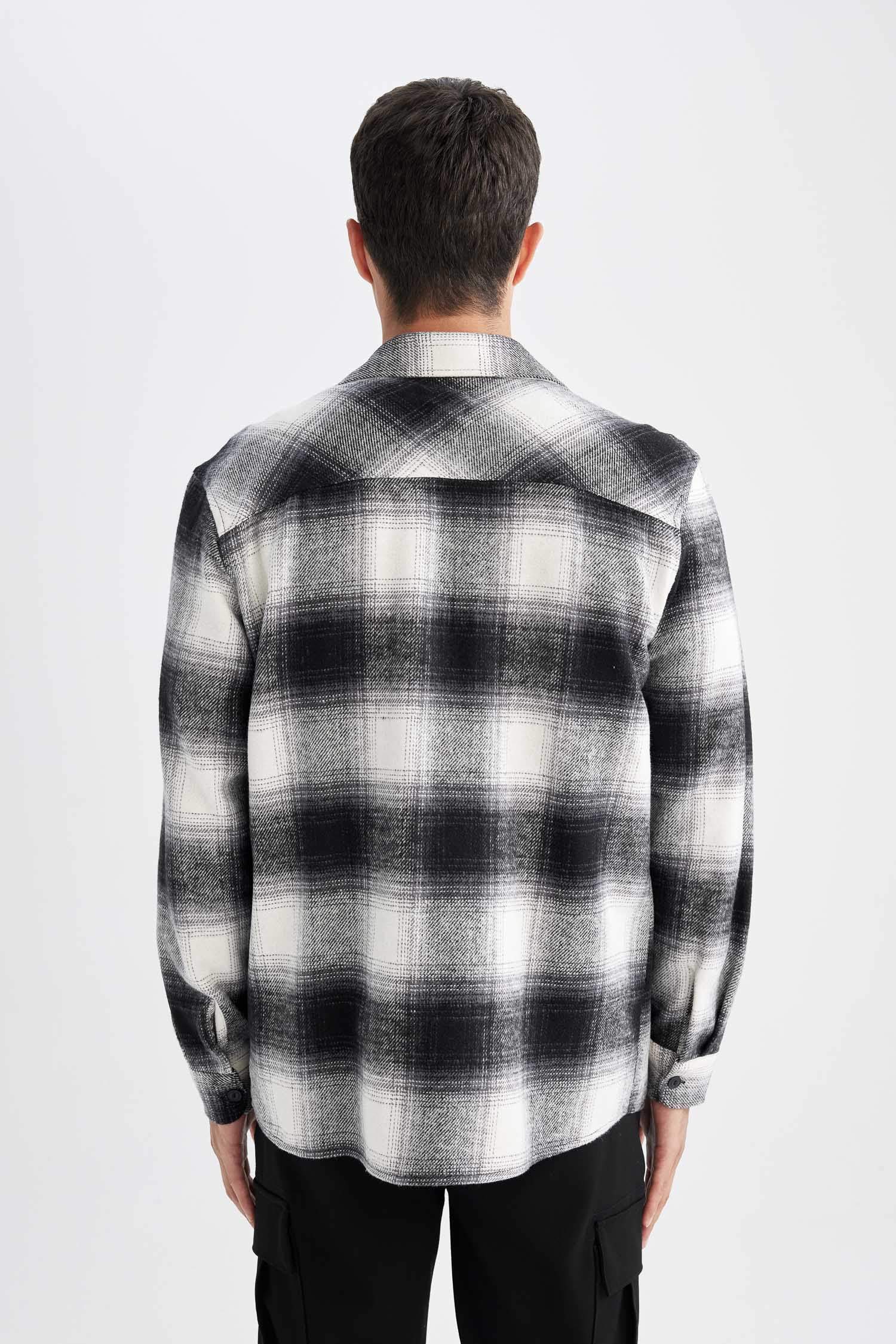 Regular Fit Polo Collar Checkered Shirt