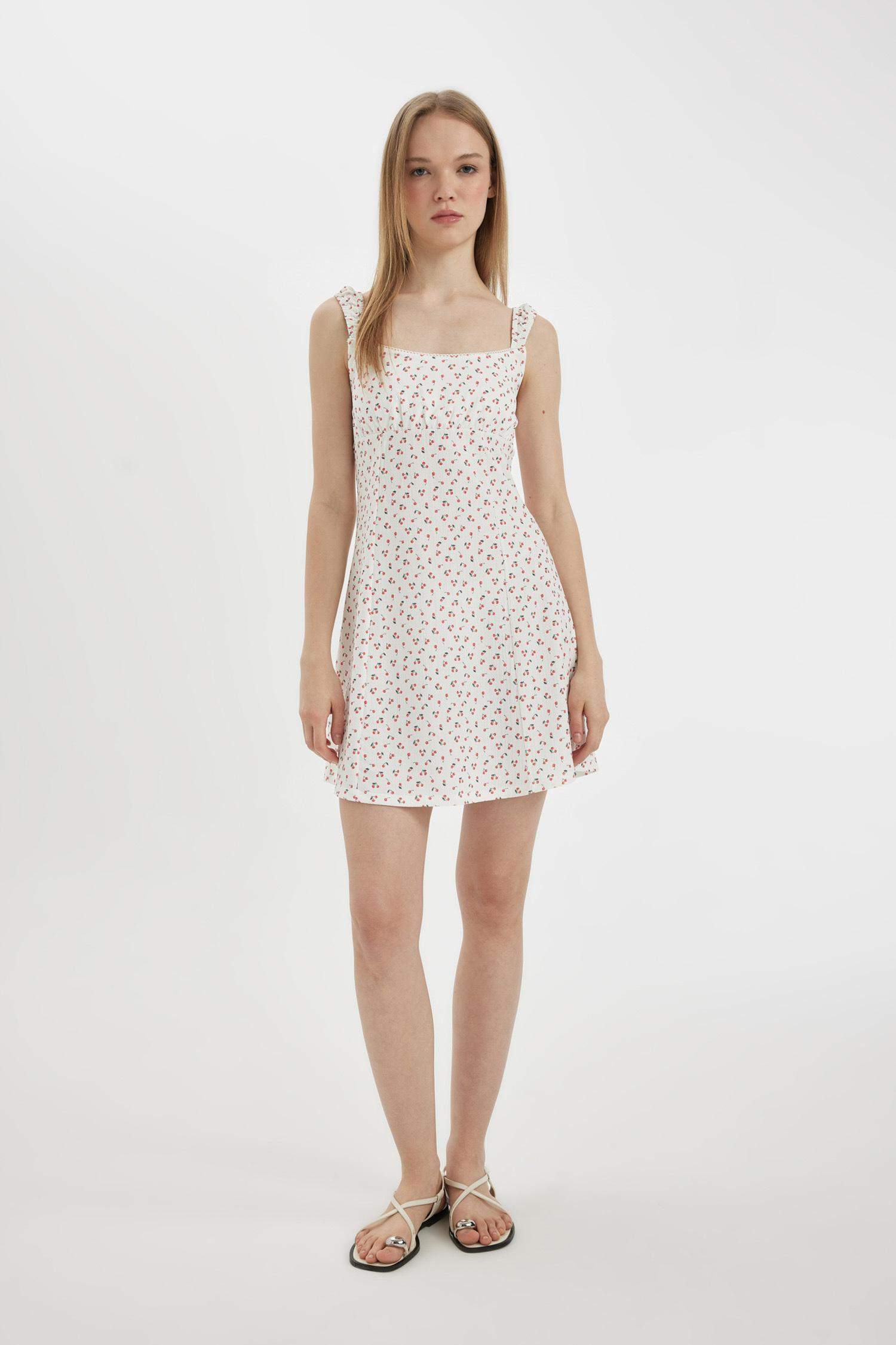 Coool Pötikareli Bürümcük Askılı Mini Elbise