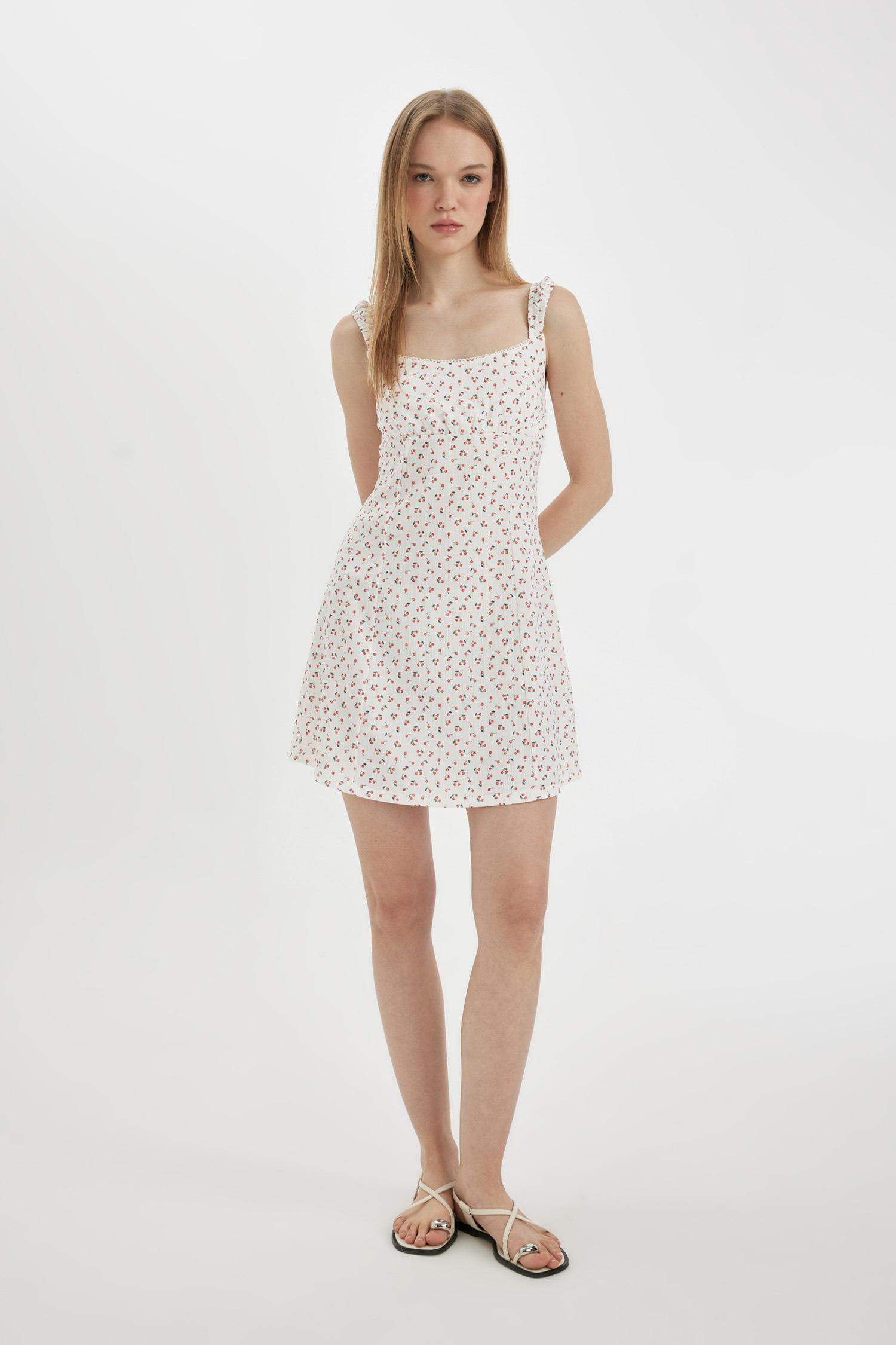 Coool Pötikareli Bürümcük Askılı Mini Elbise