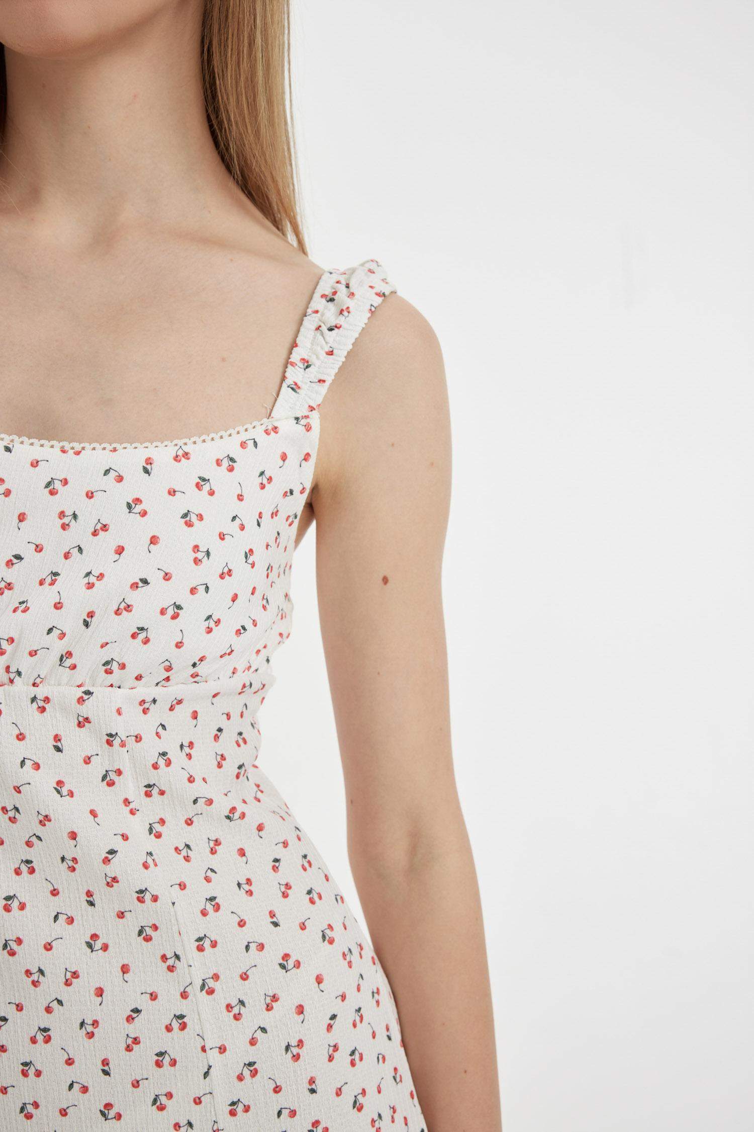 Coool Pötikareli Bürümcük Askılı Mini Elbise