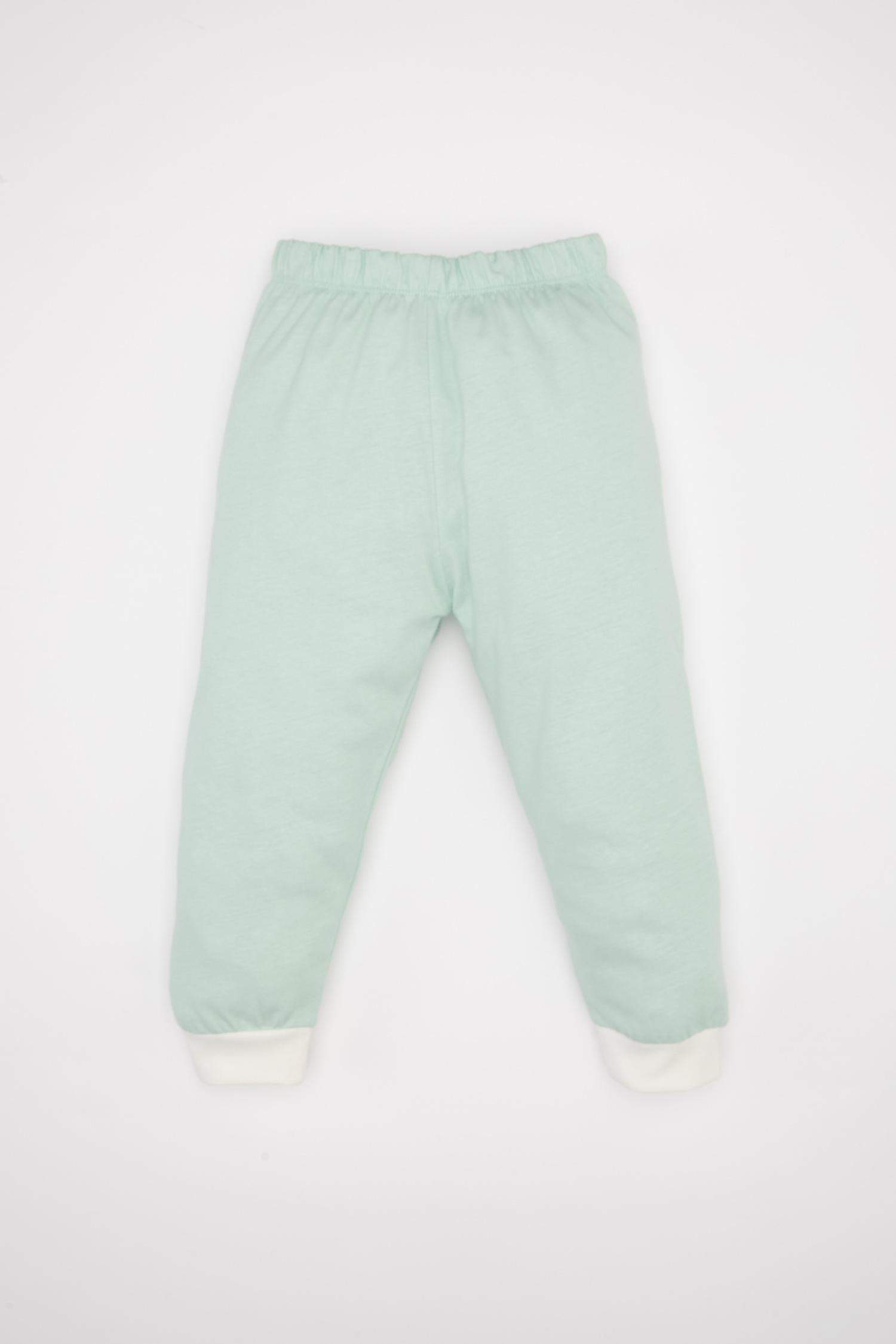 Erkek Bebek 4'lü Pijama Takımı Dinozor Baskılı Penye Uzun Kollu Üst Uzun Alt