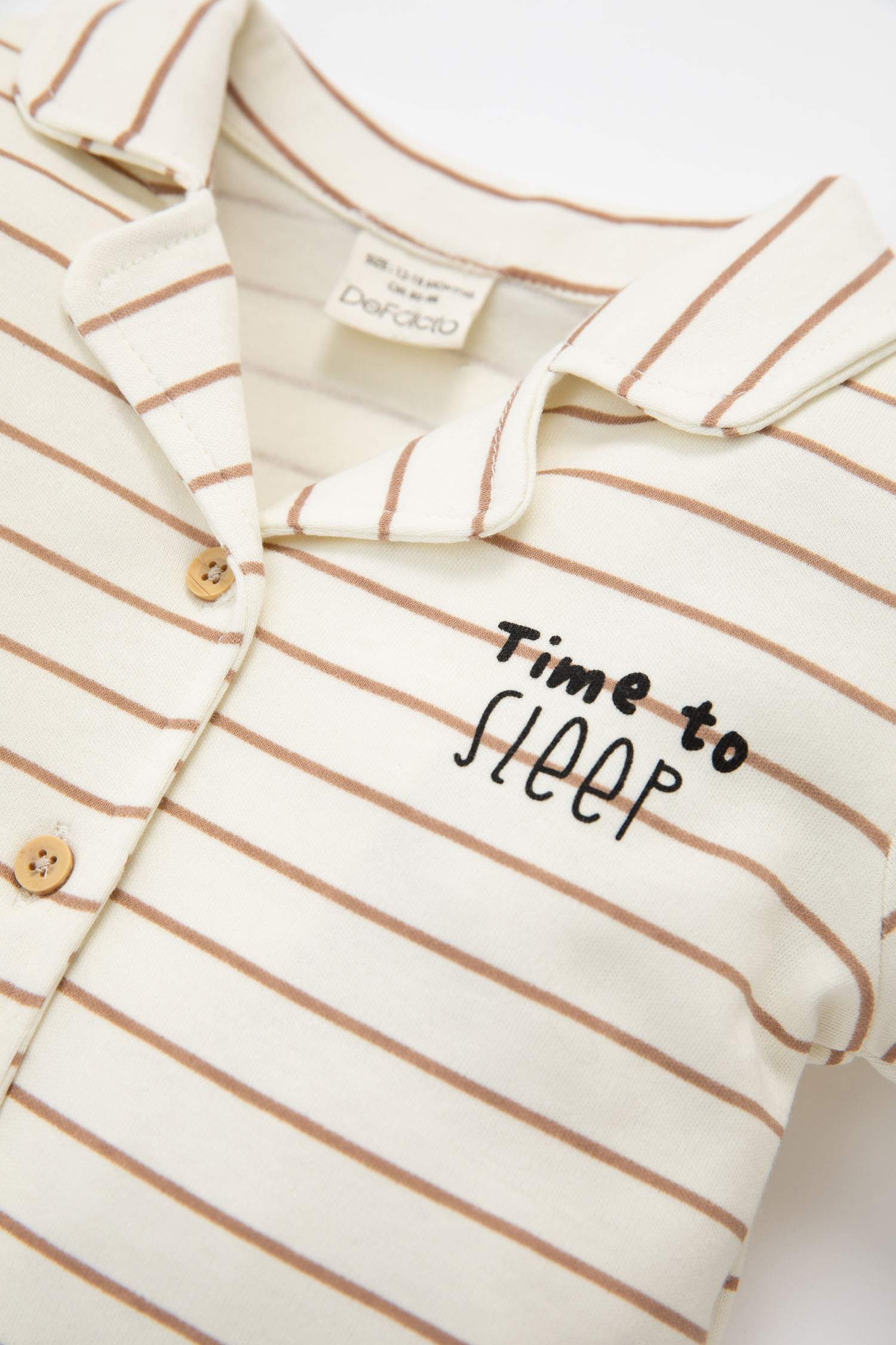 طقم بيجاما بيبي اولادي مخطط قصة عادية - قطعتين