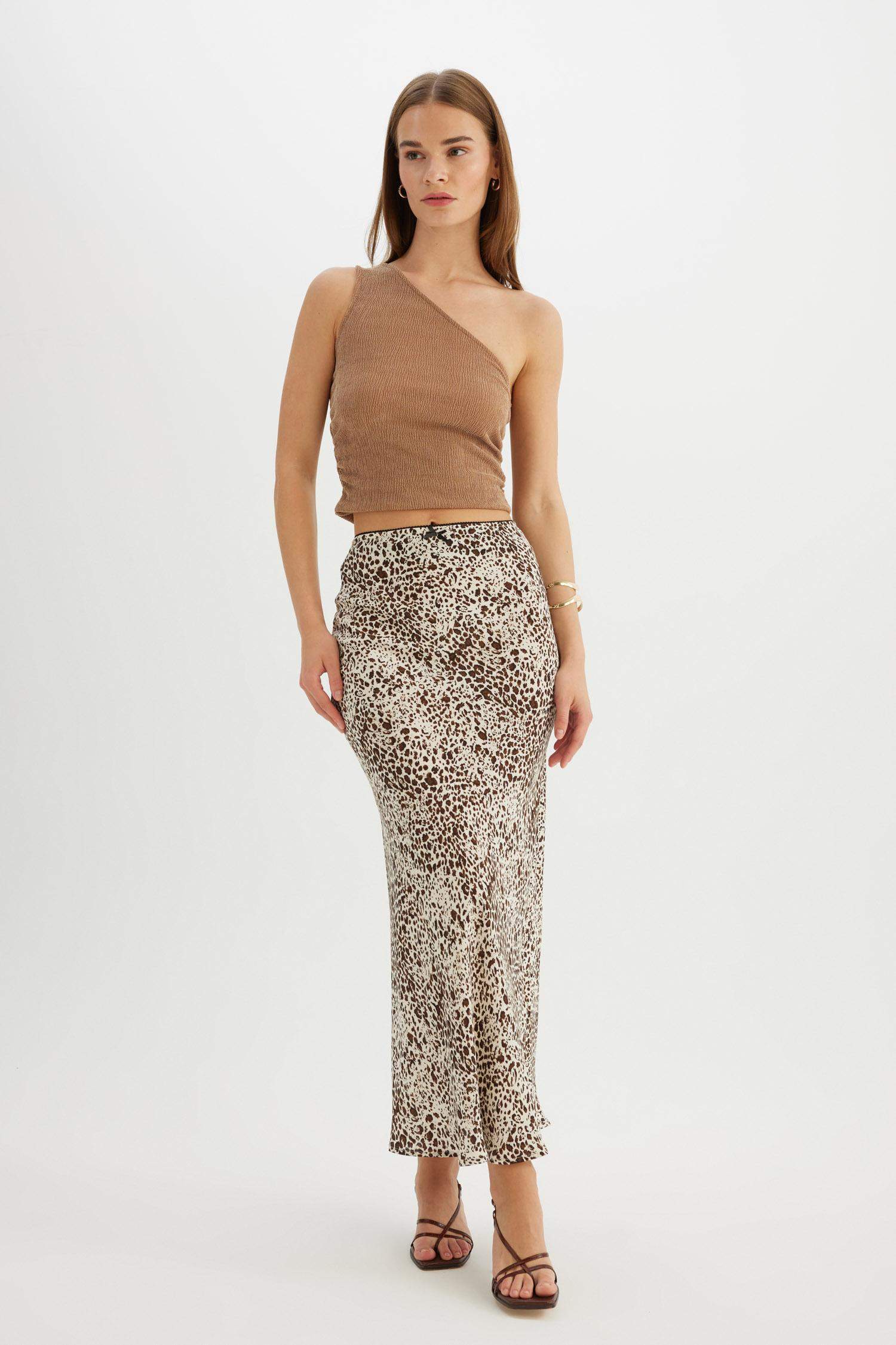 Pencil Skirt Leopard High Waist Maxi Skirt