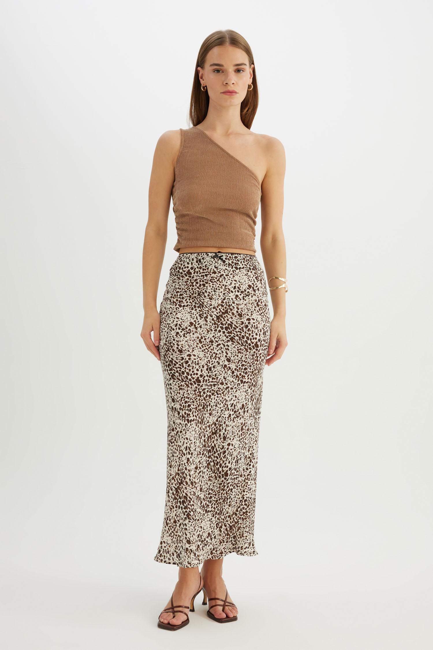 Pencil Skirt Leopard High Waist Maxi Skirt
