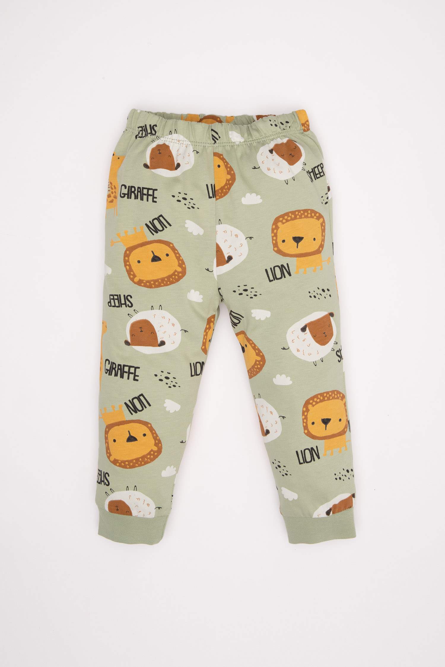 Baby Boy Safari Patterned Cotton 2 Piece Pajama Set