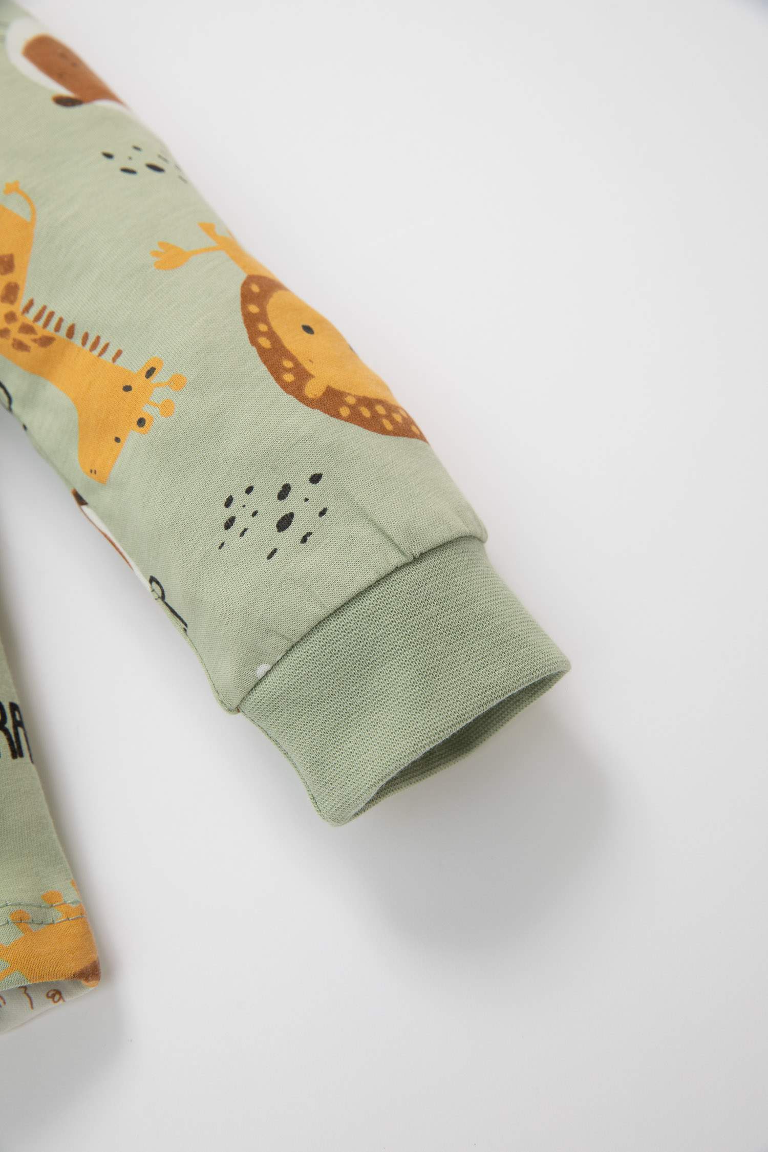 Baby Boy Safari Patterned Cotton 2 Piece Pajama Set