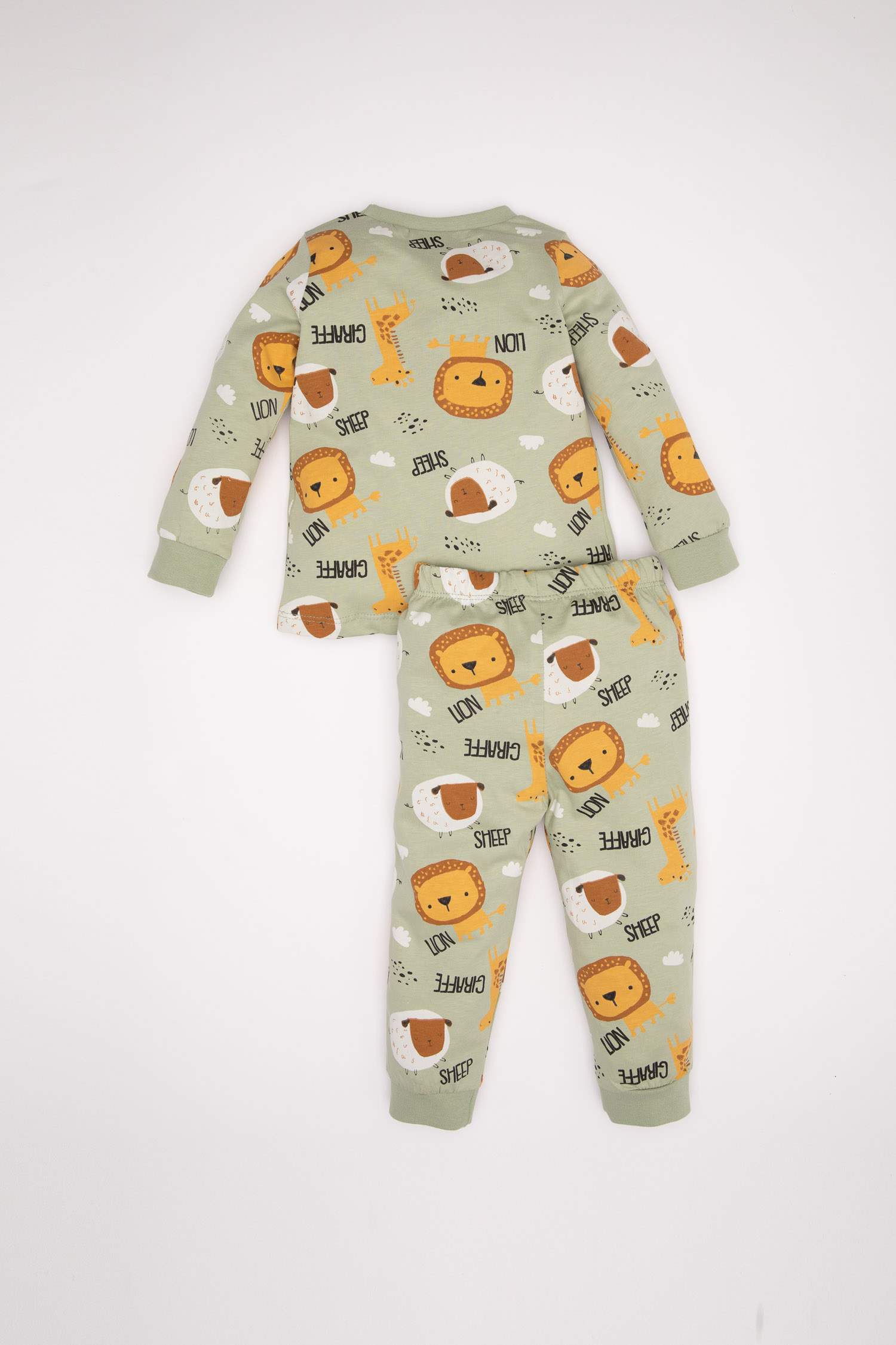 Baby Boy Safari Patterned Cotton 2 Piece Pajama Set