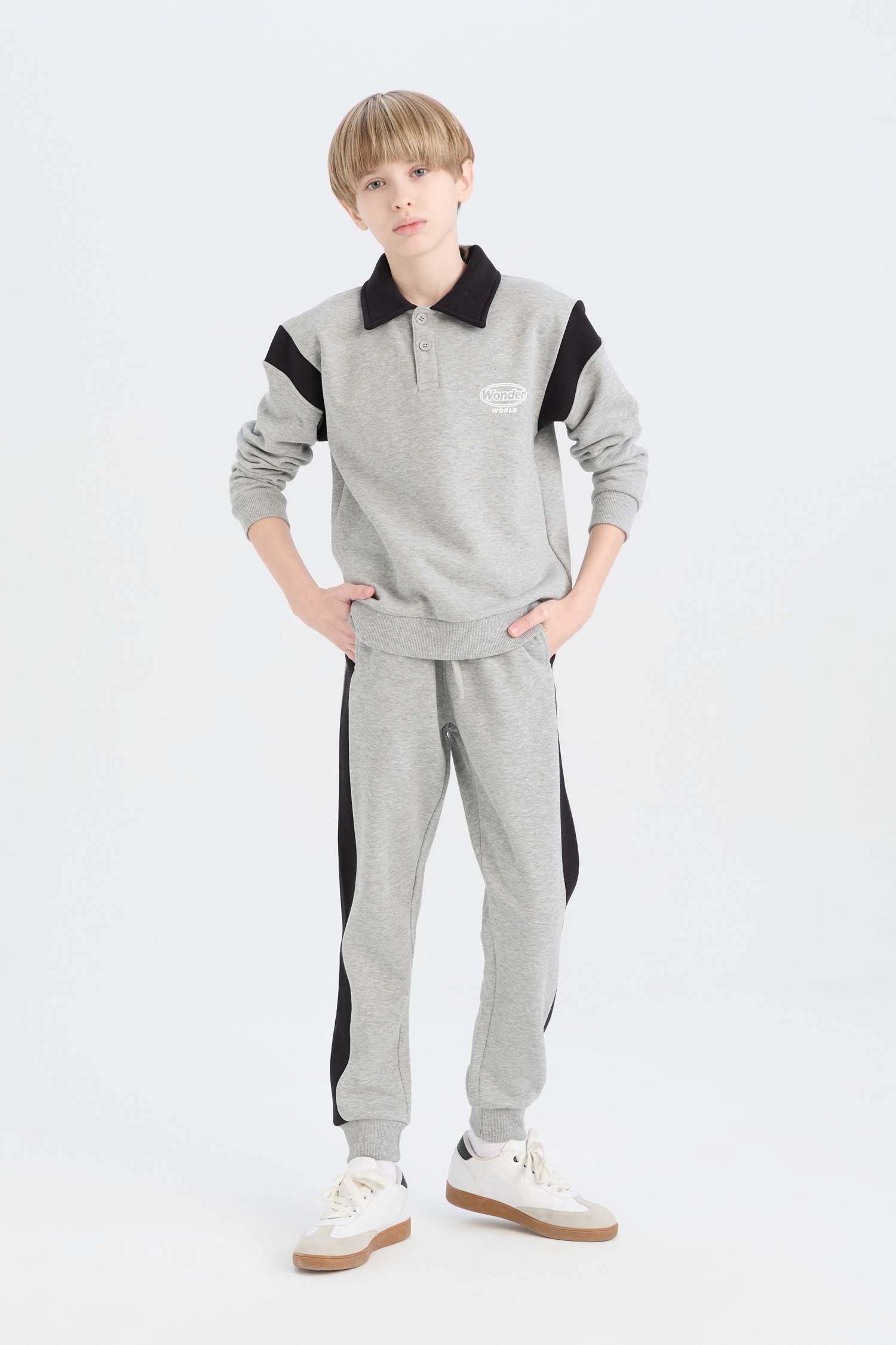 Boy Printed Sweatshirt Elasticated Sweatpants 2 Piece Set