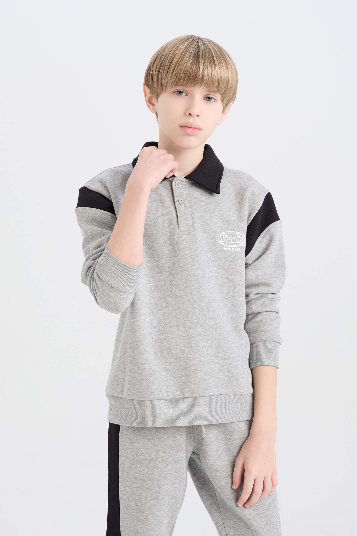Boy Printed Sweatshirt Elasticated Sweatpants 2 Piece Set