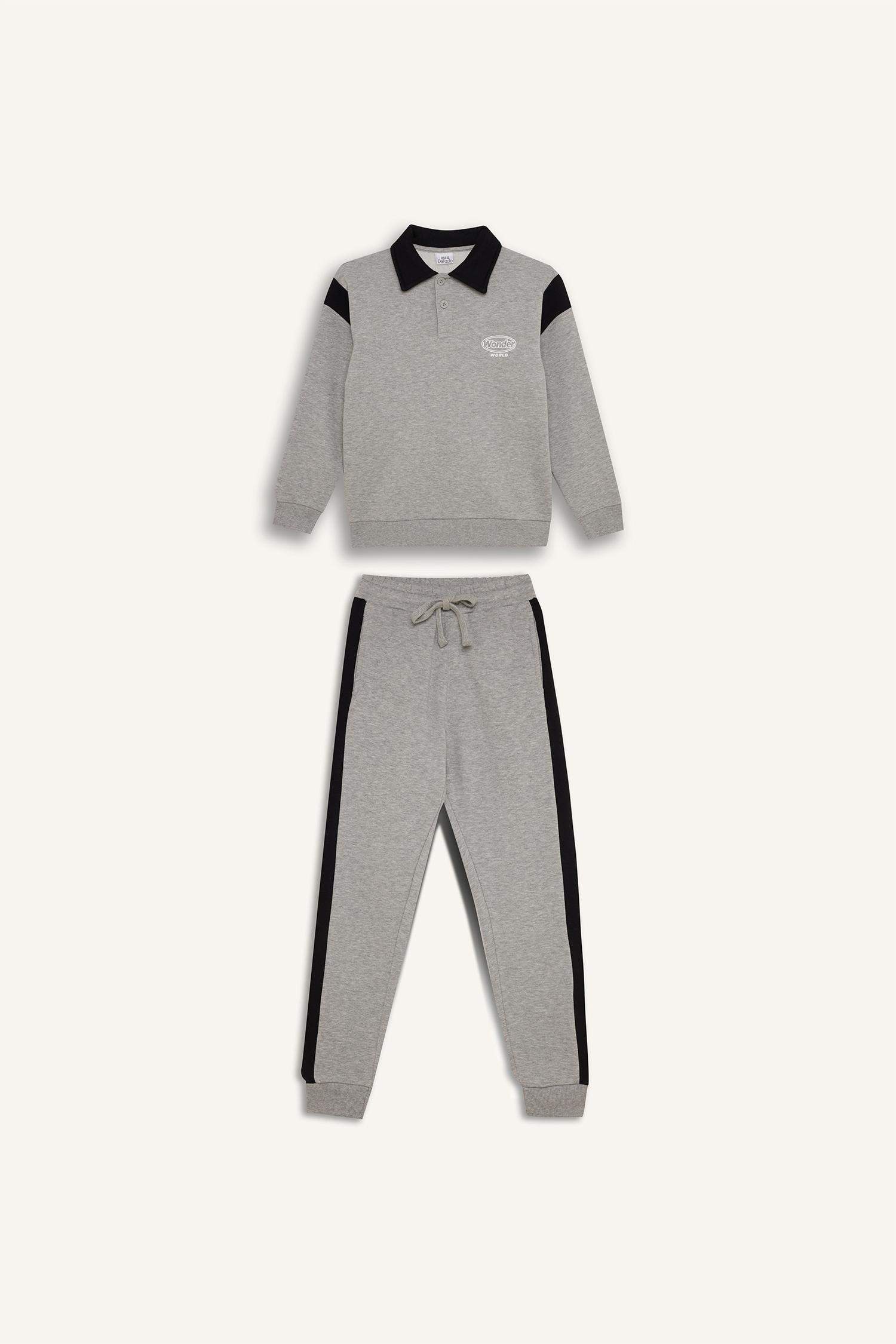 Boy Printed Sweatshirt Elasticated Sweatpants 2 Piece Set