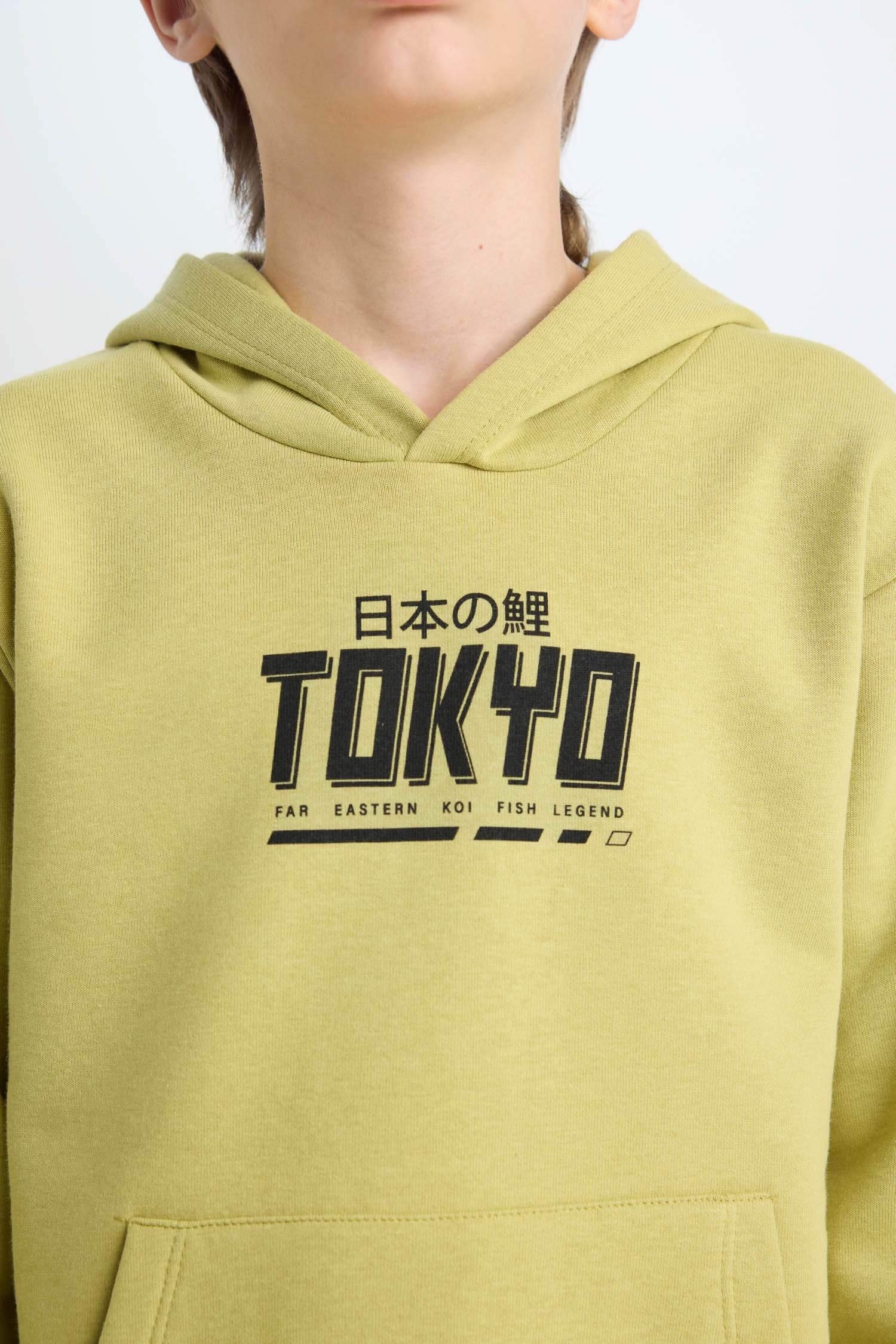 Erkek Çocuk 2'li Takım Baskılı Cepli Sweatshirt Beli Lastikli Eşofman Altı