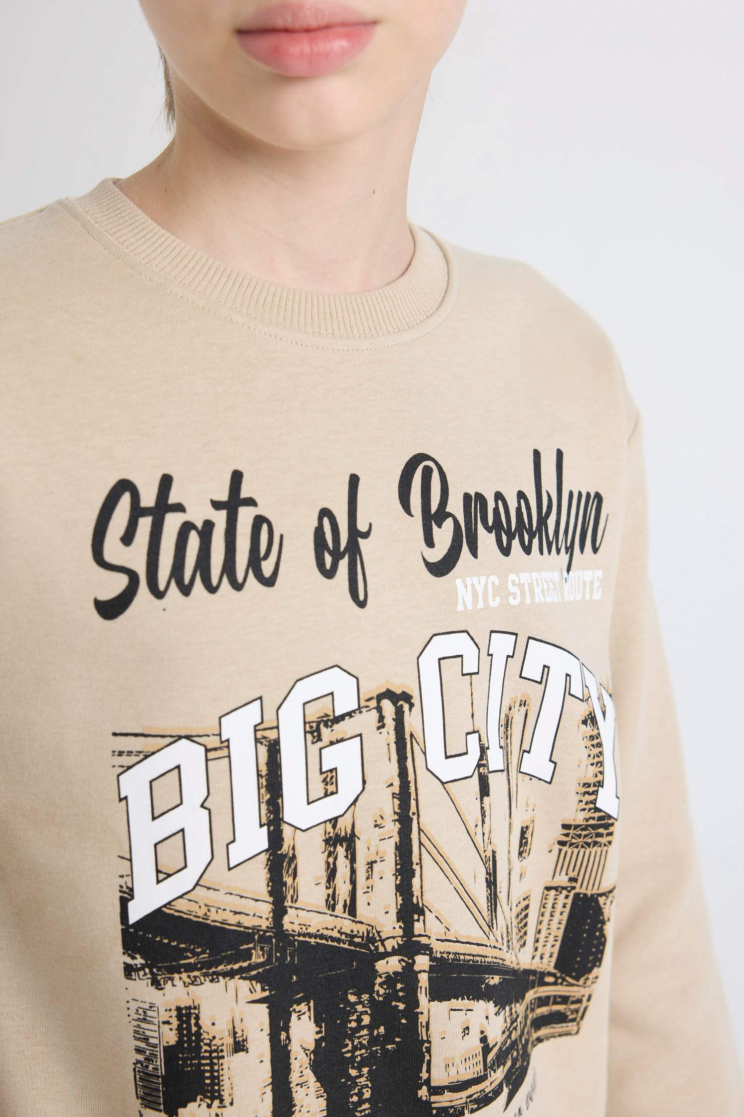 Erkek Çocuk 2'li Takım Baskılı Sweatshirt Beli Lastikli Jogger Eşofman Altı