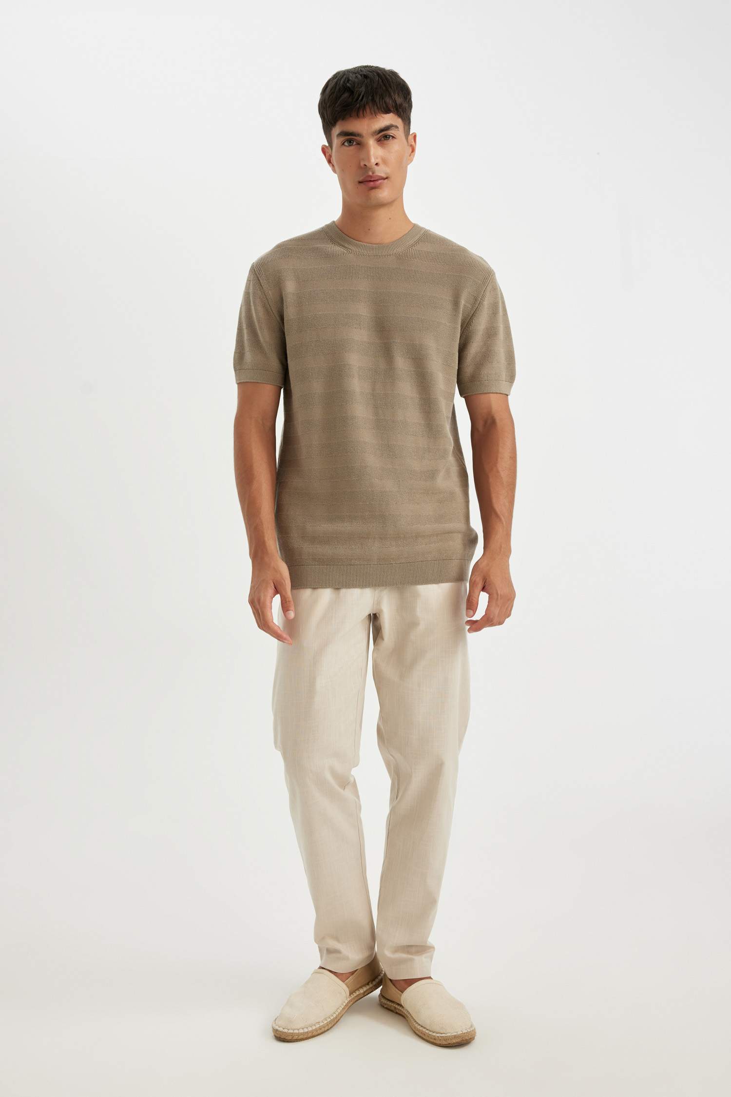 Standard Fit Crew Neck Knitwear T-Shirt