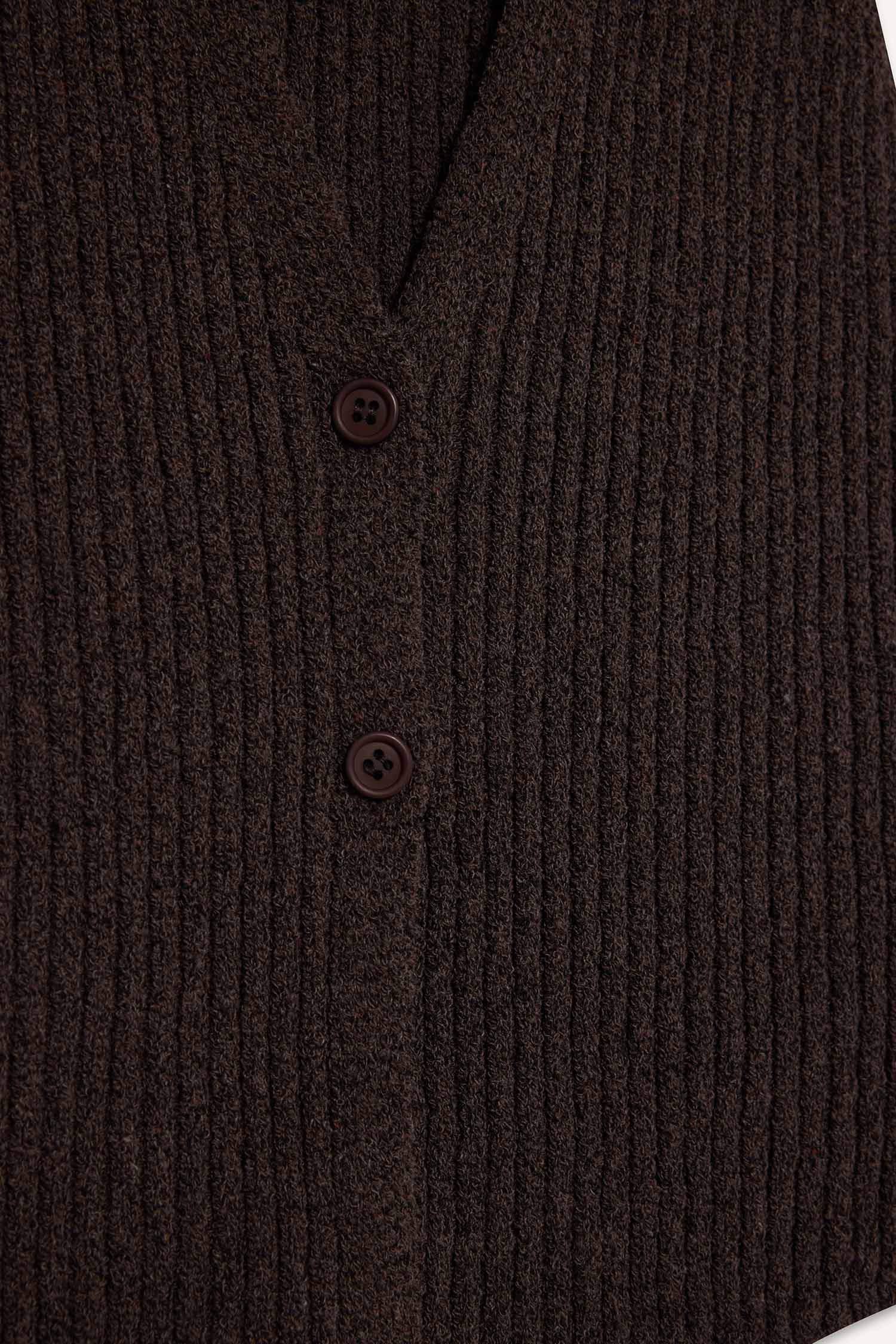 Slim Fit Dar Kesim Düğmeli Triko Yelek